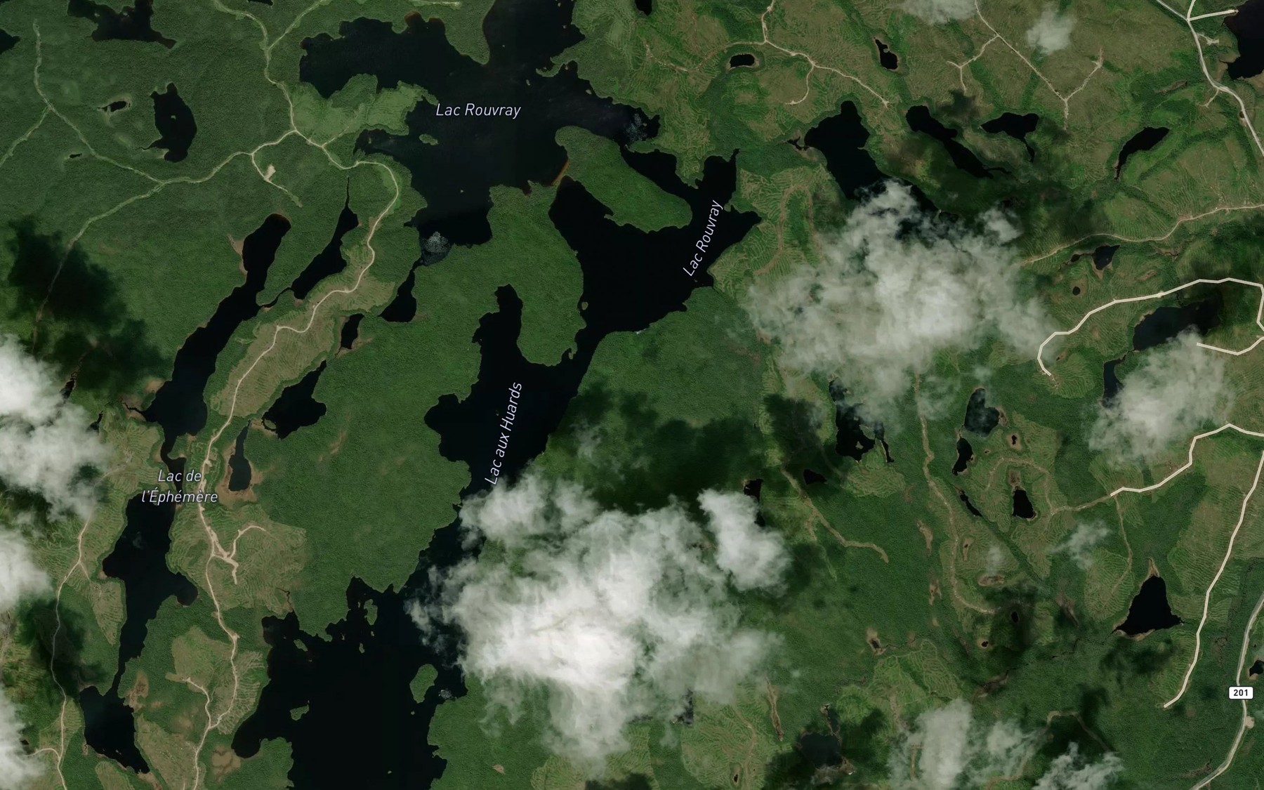 Satellite map of the Lac du Tetras