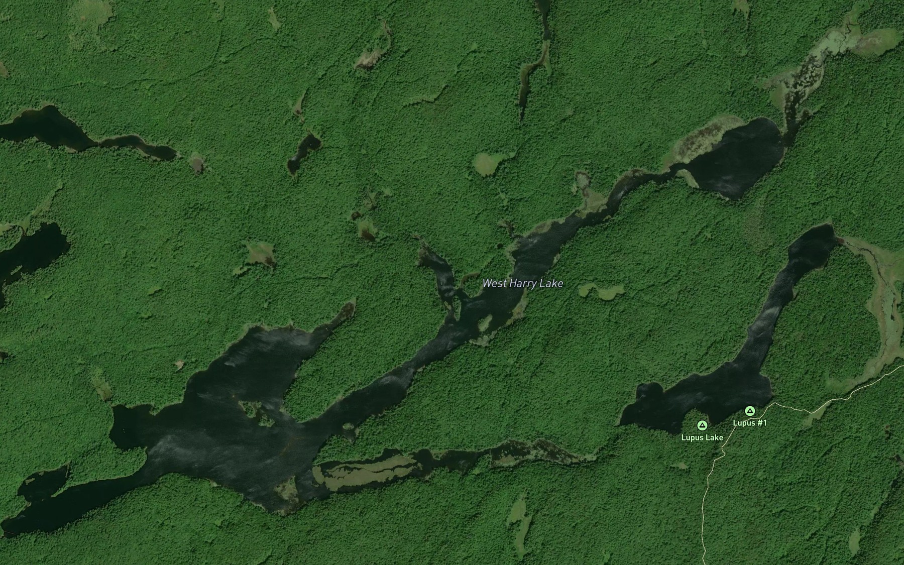 Satellite map of the West Harry Lake