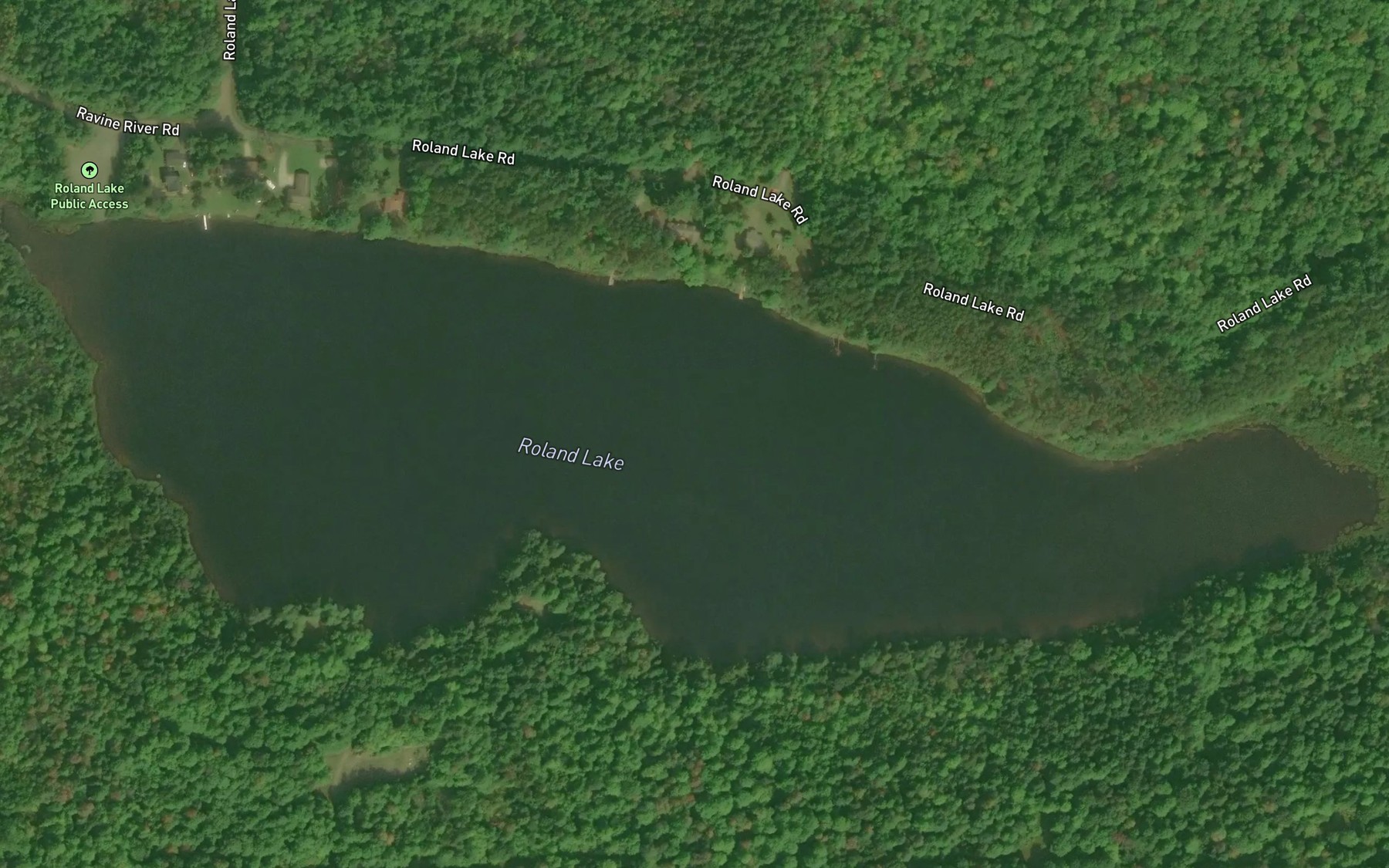 Satellite map of the Roland Lake