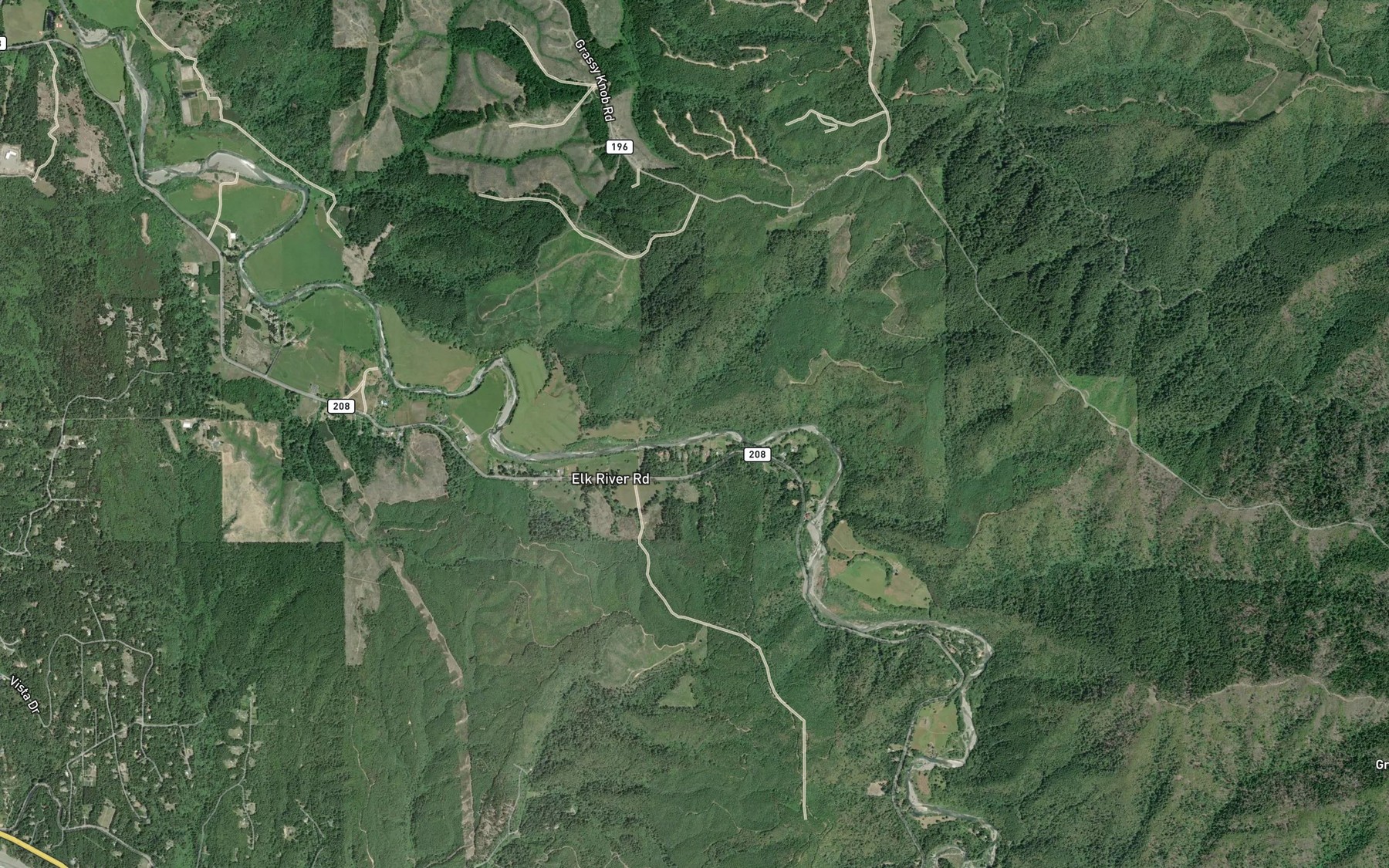 Satellite map of the Small Creek