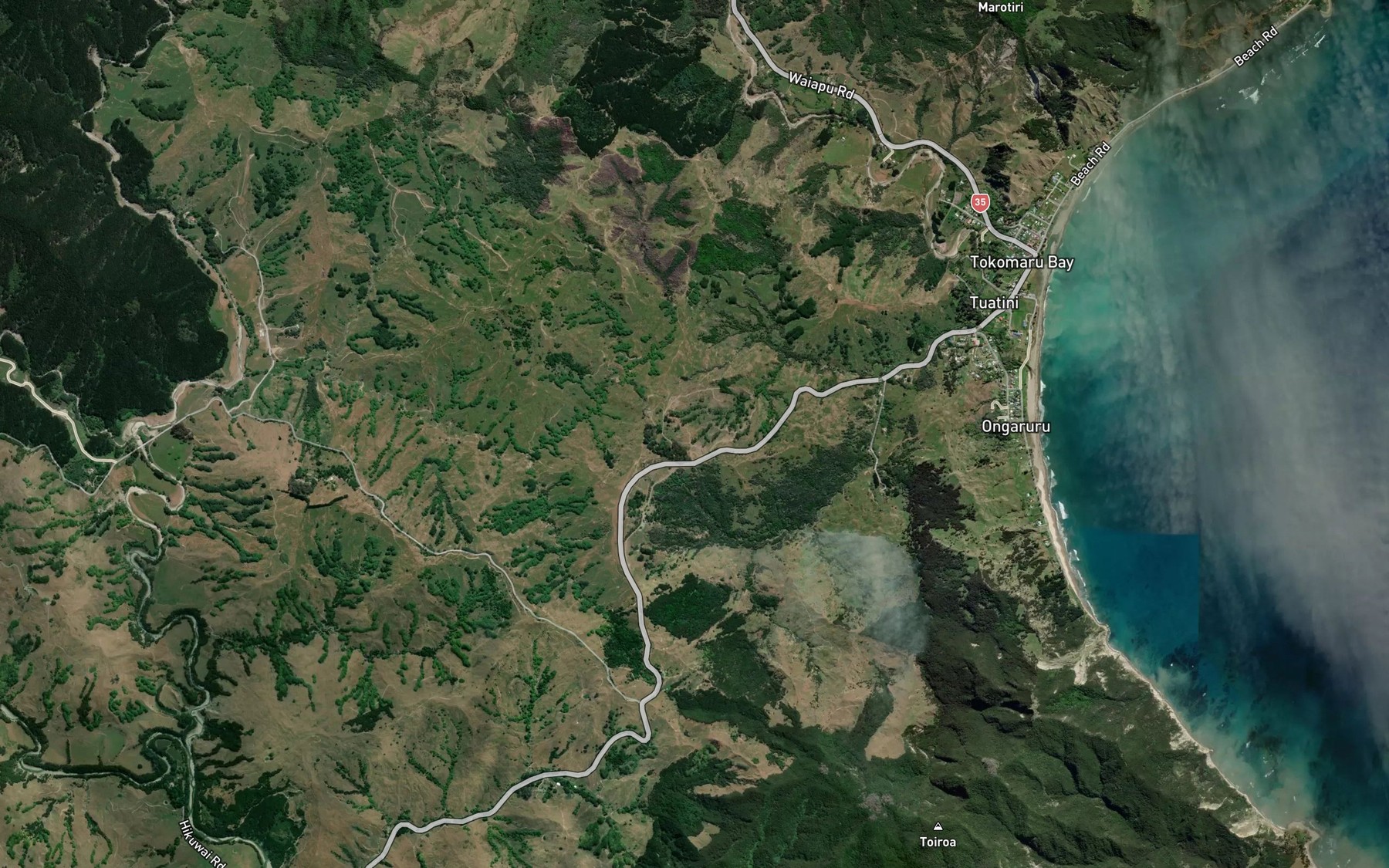 Satellite map of the Mangapuketea Stream