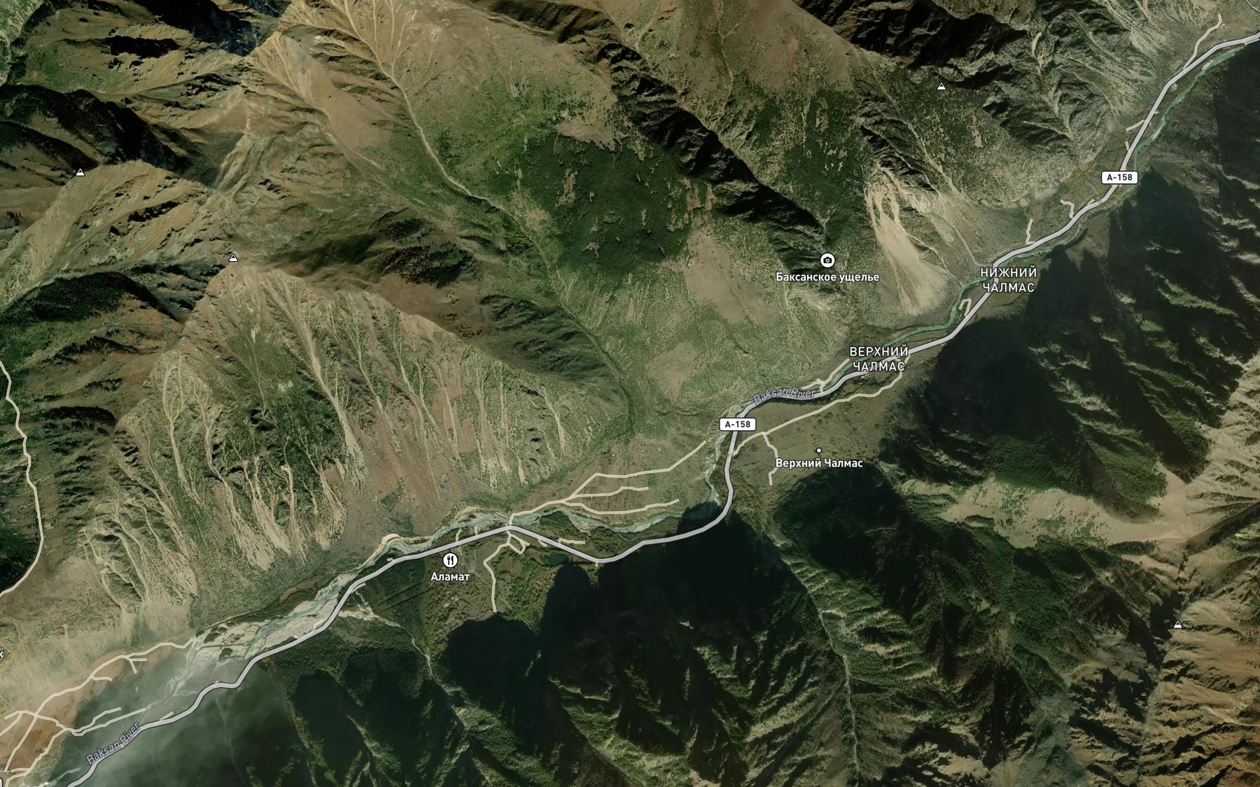 Satellite map of the Kyldybashsu