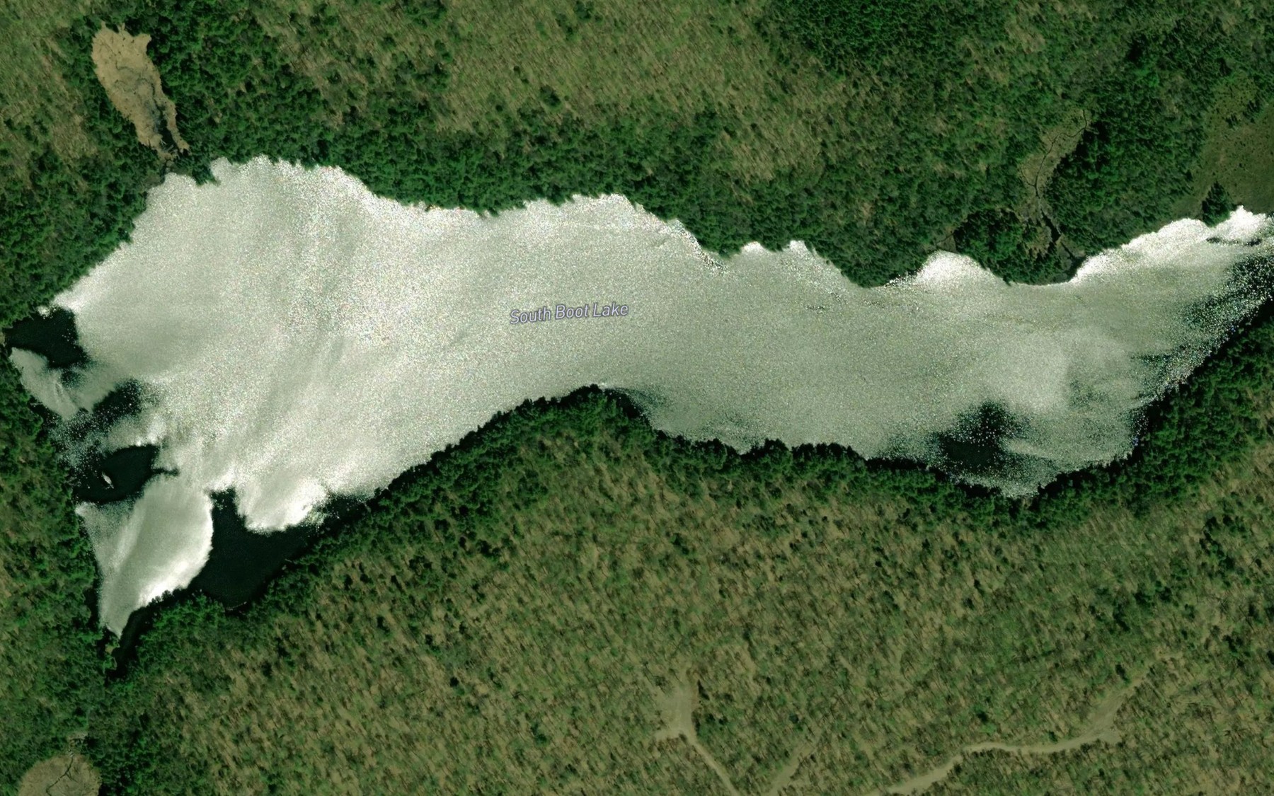 Satellite map of the South Boot Lake