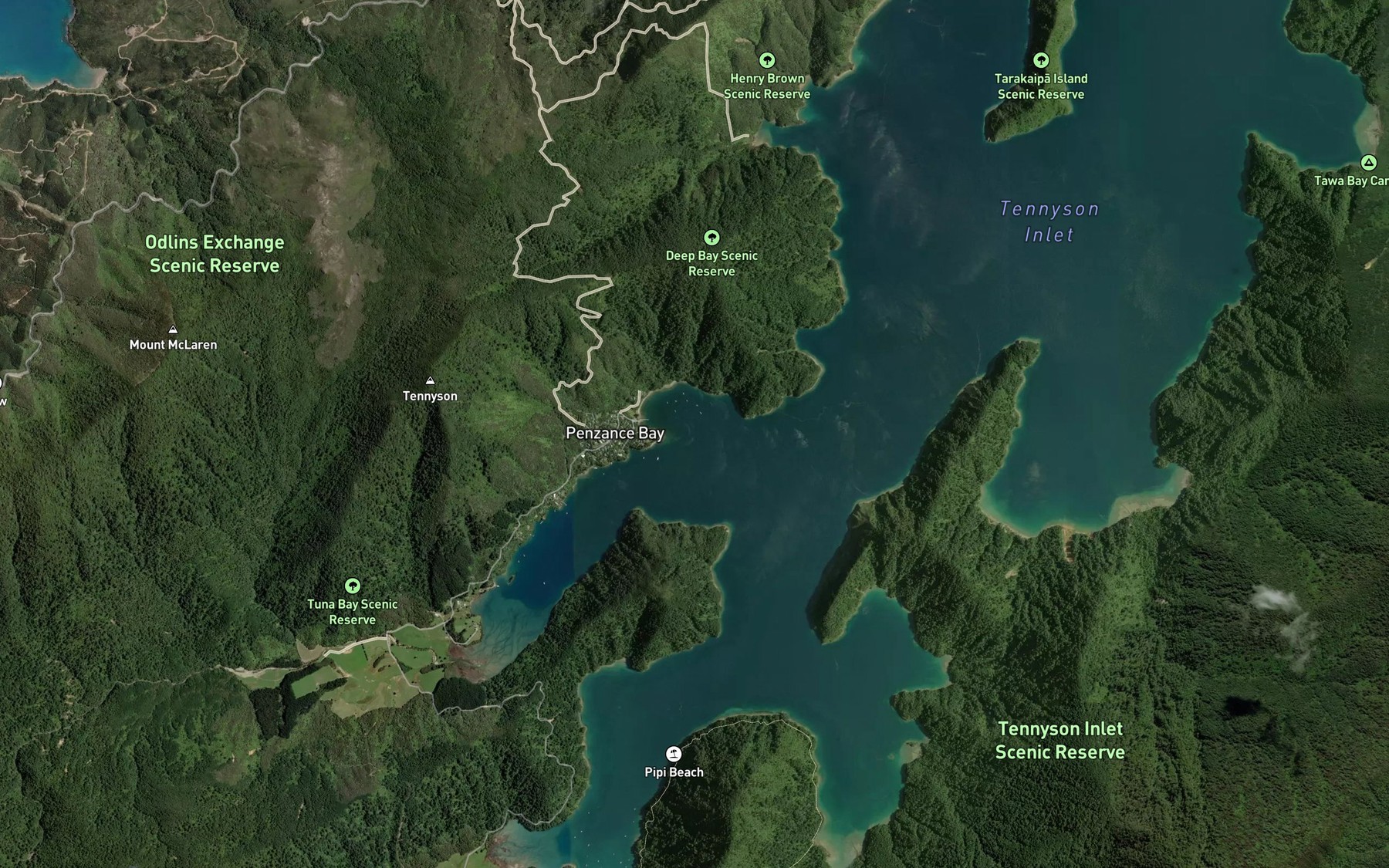 Satellite map of the Worlds End