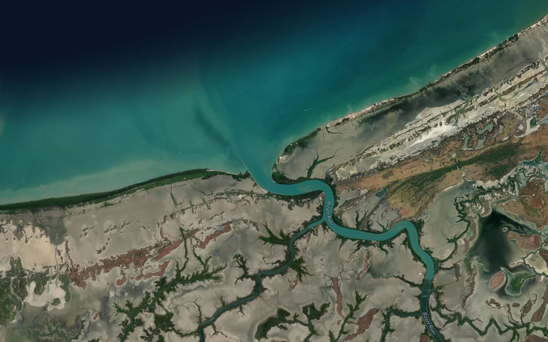 Satellite map of the Bizant River