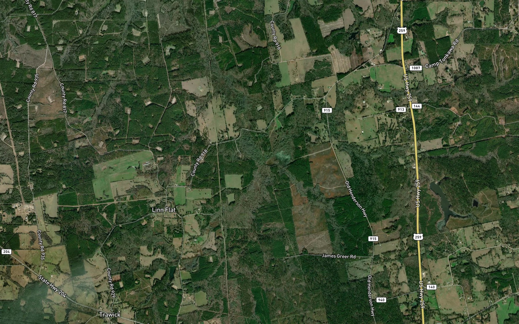 Satellite map of the West Fork Pen Creek