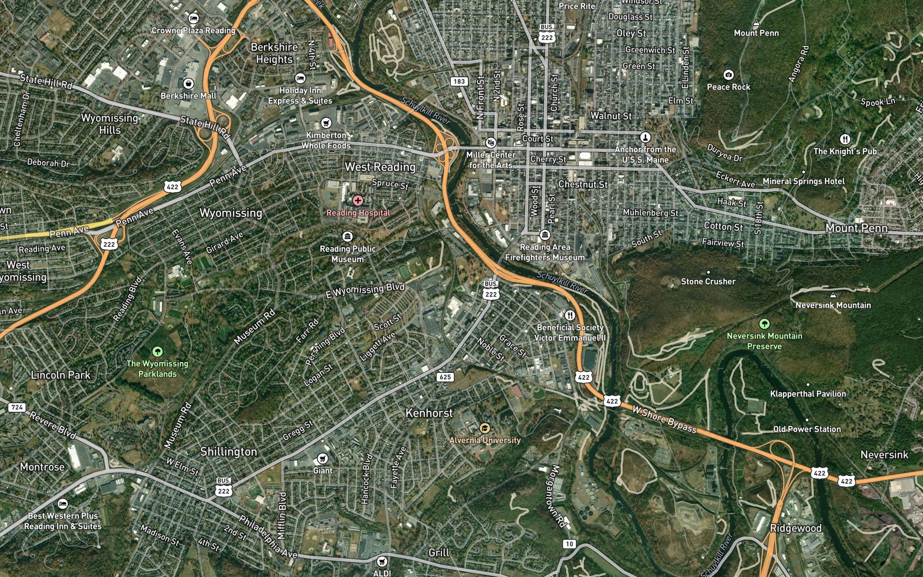 Satellite map of the Schlegel Park Pool