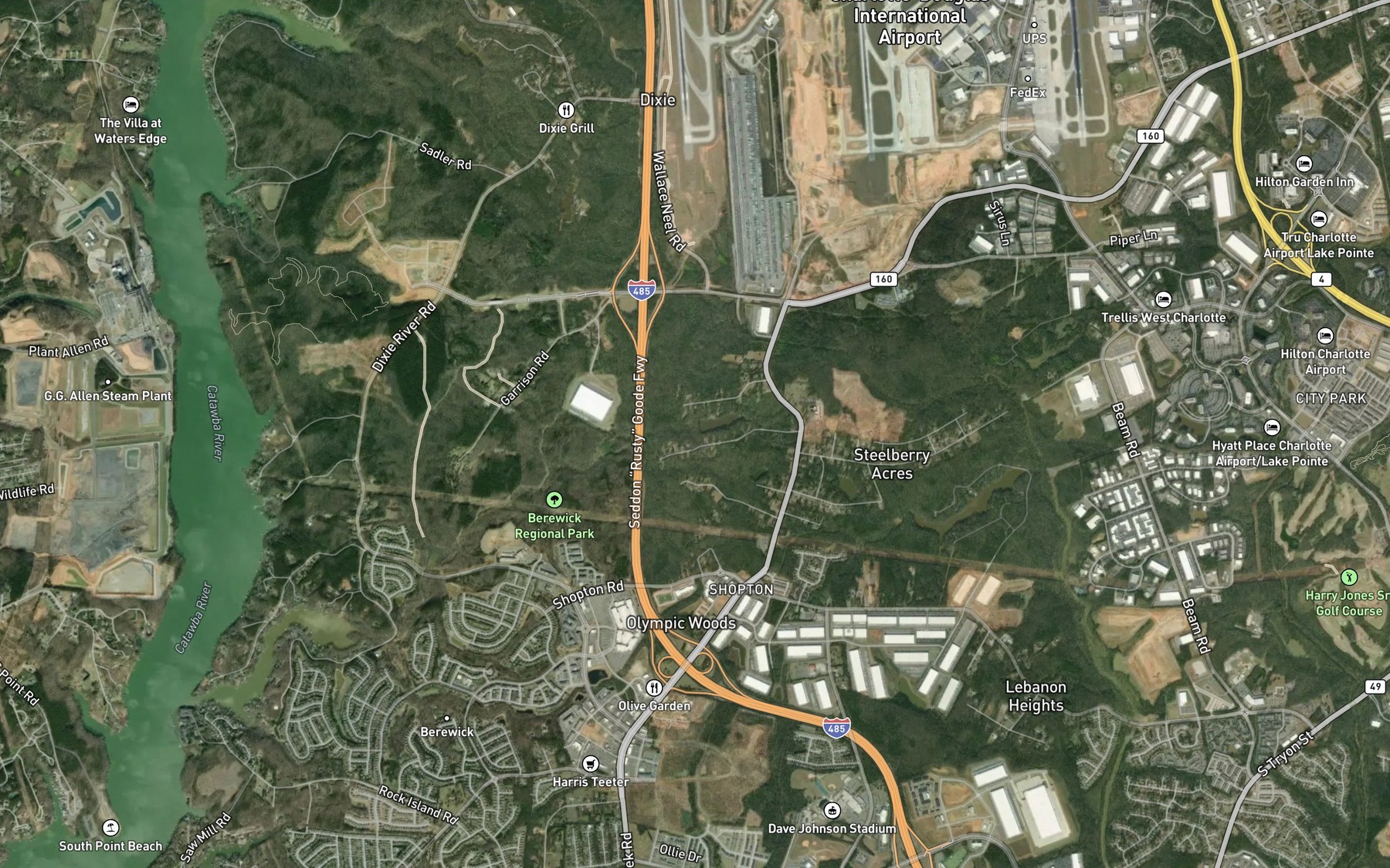 Satellite map of the American Legion Lake