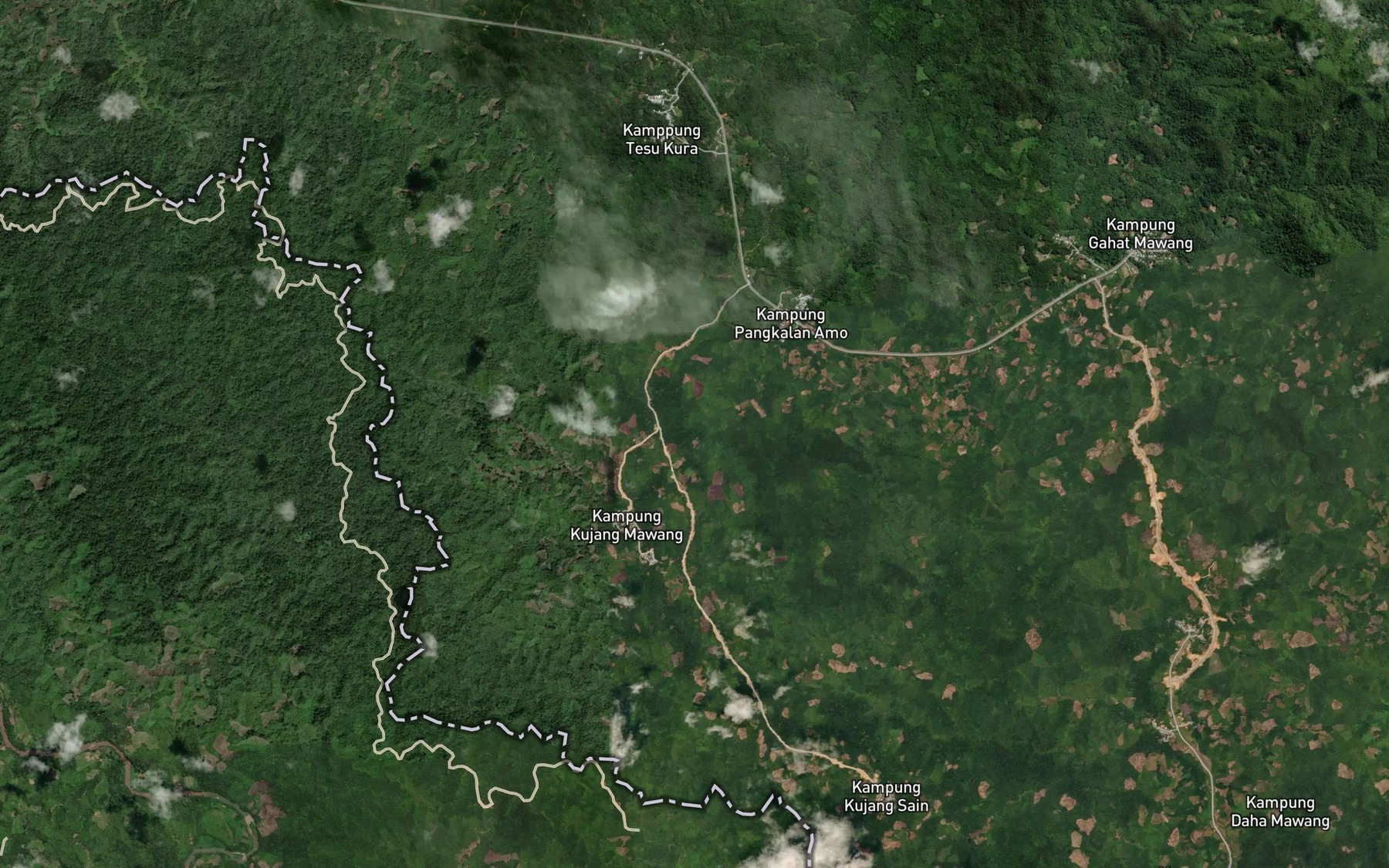 Satellite map of the Sungai Benku