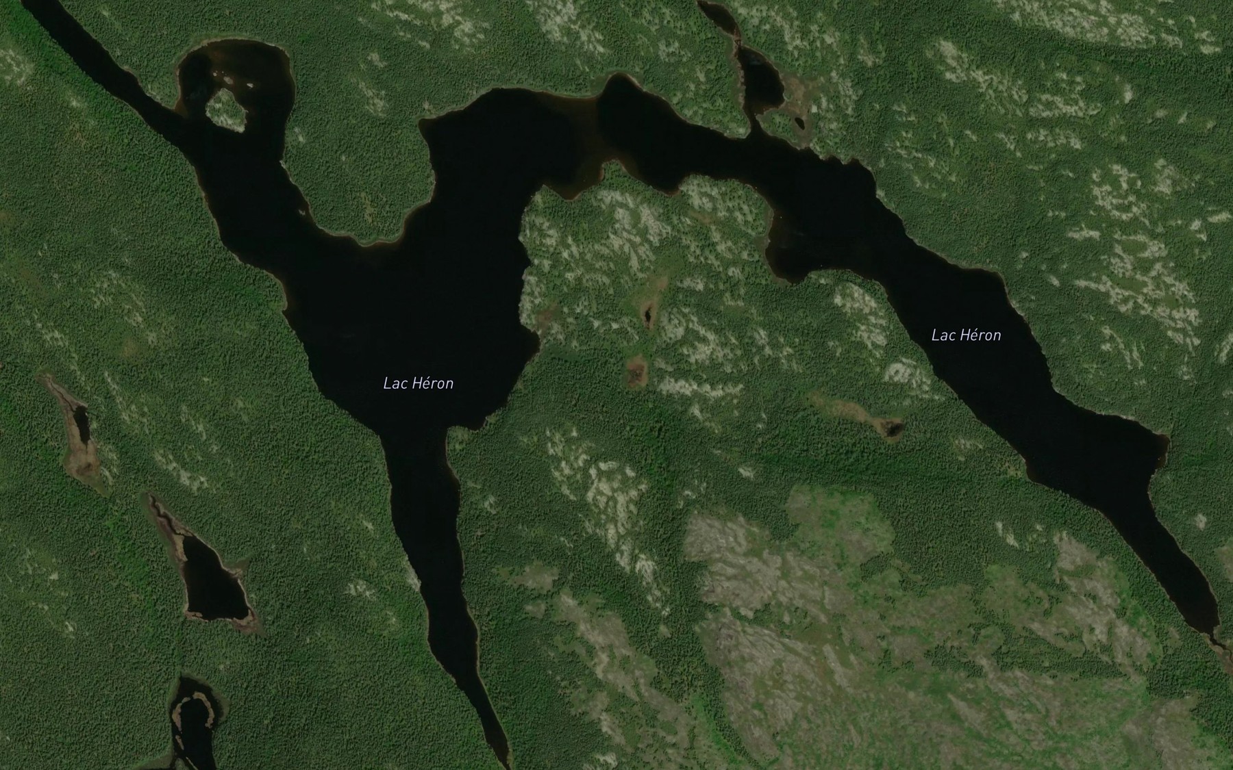 Satellite map of the Lac Heron