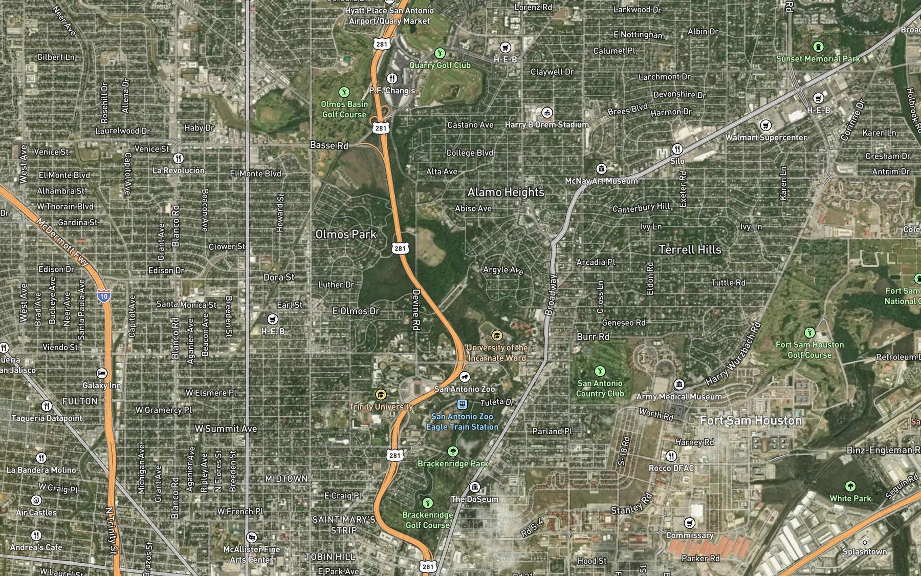 Satellite map of the Olmos Reservoir