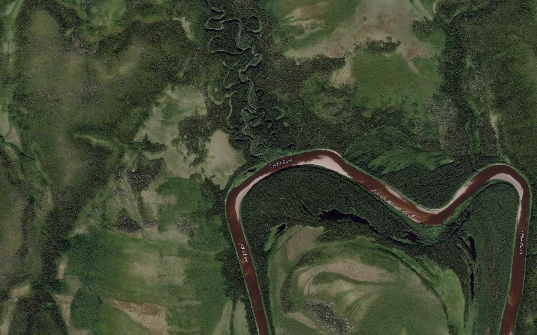 Satellite map of the Lyzha