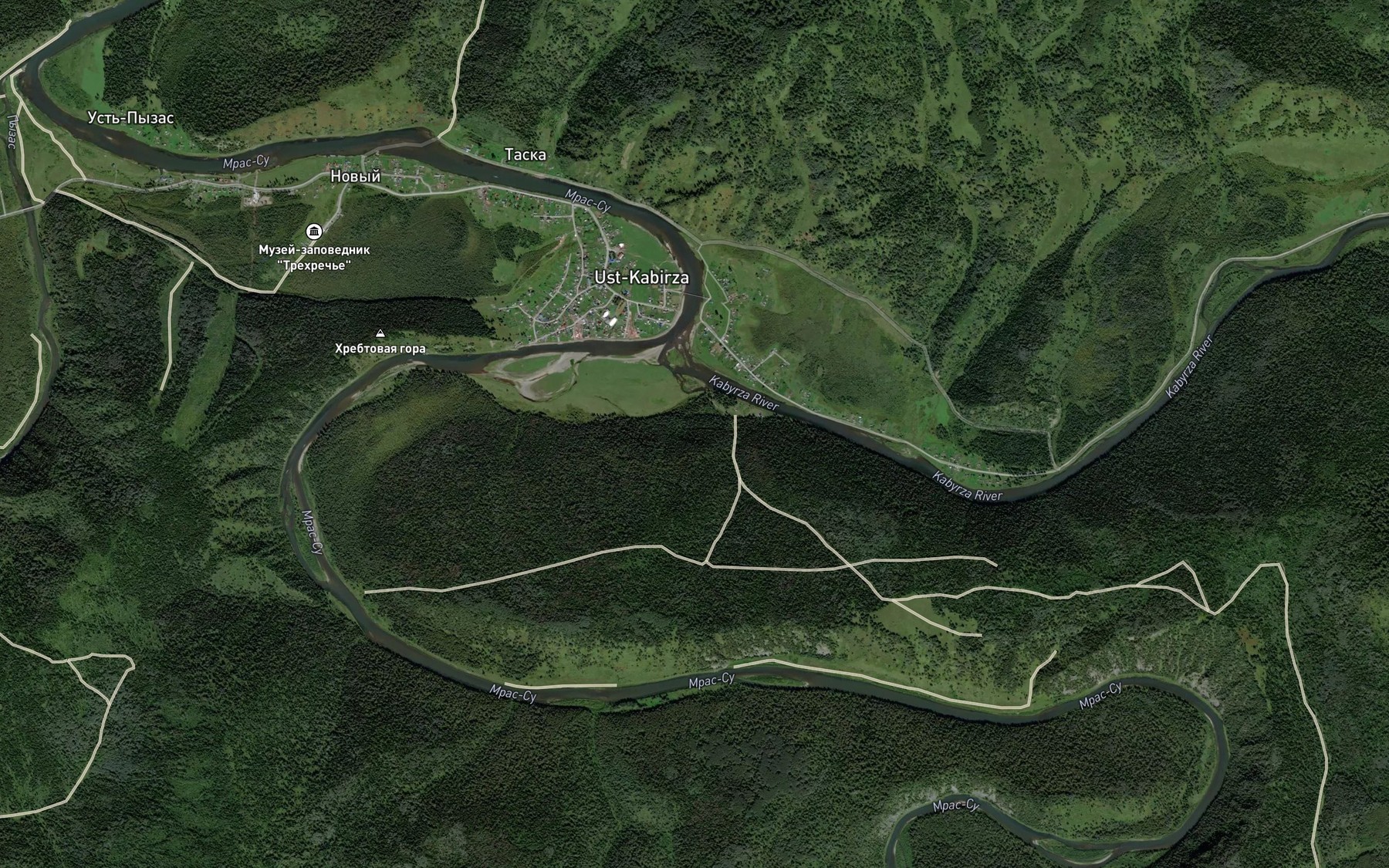 Satellite map of the Kabyrza