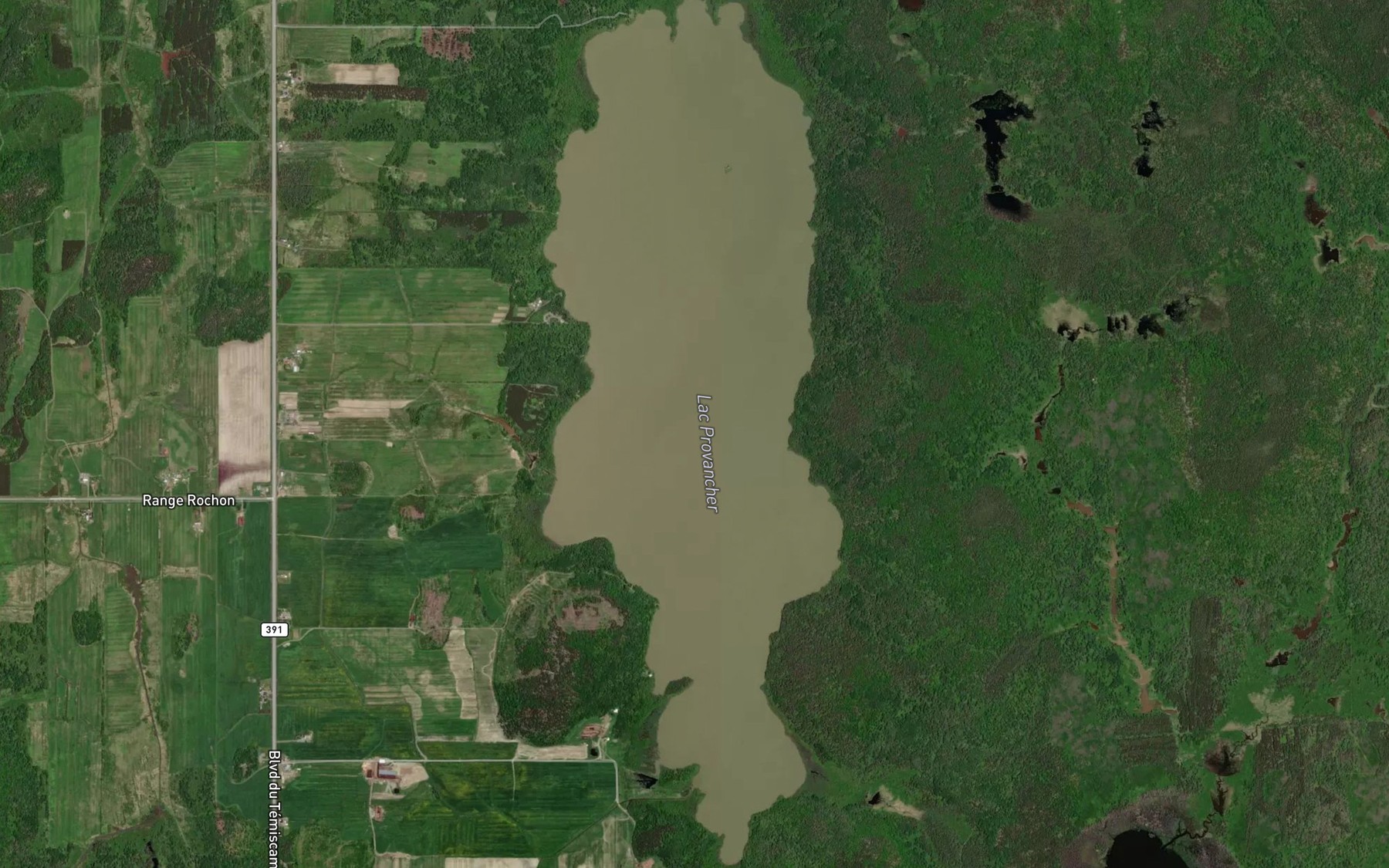 Satellite map of the Lac Provancher