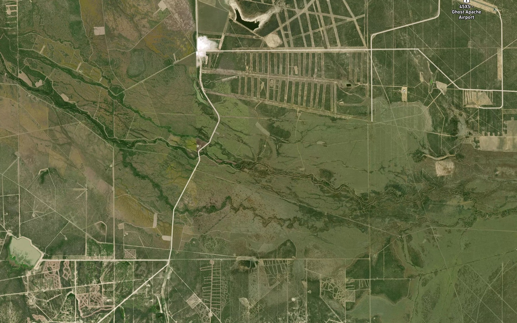 Satellite map of the Sauz Creek