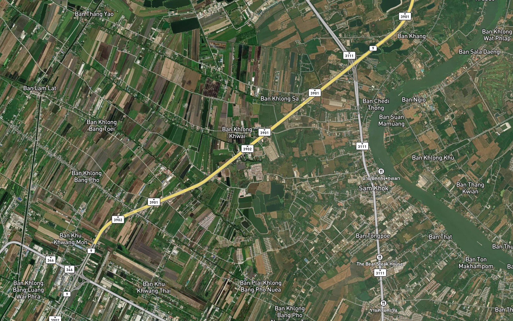 Satellite map of the Khlong Khwai