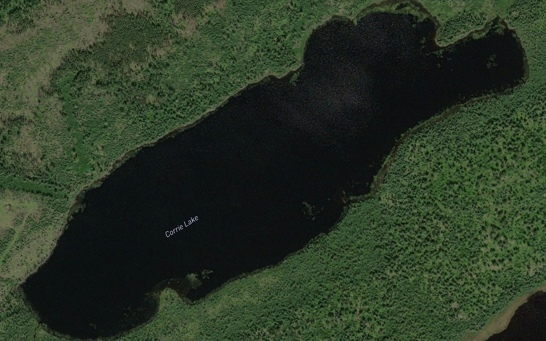 Satellite map of the Corrie Lake