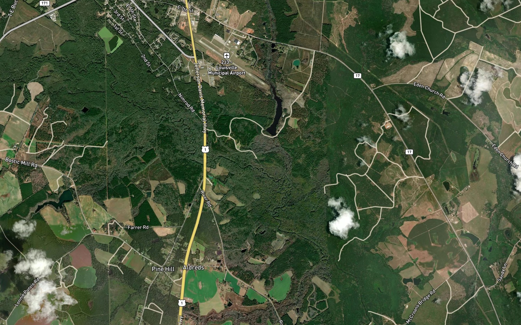 Satellite map of the Manson Branch
