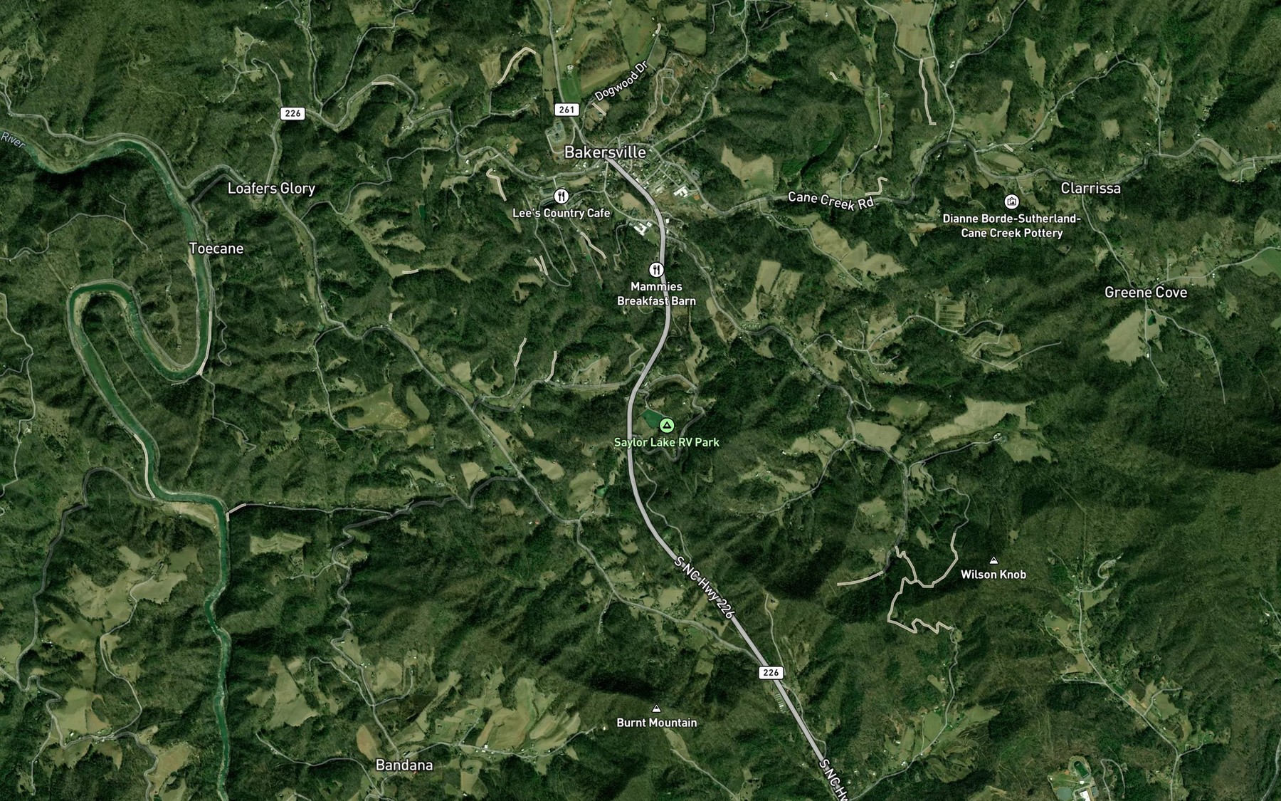 Satellite map of the Saylor Lake