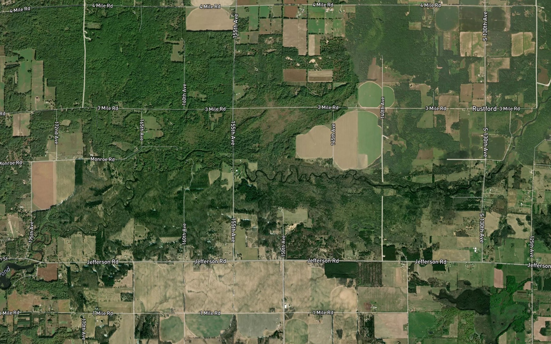 Satellite map of the Quigley Creek