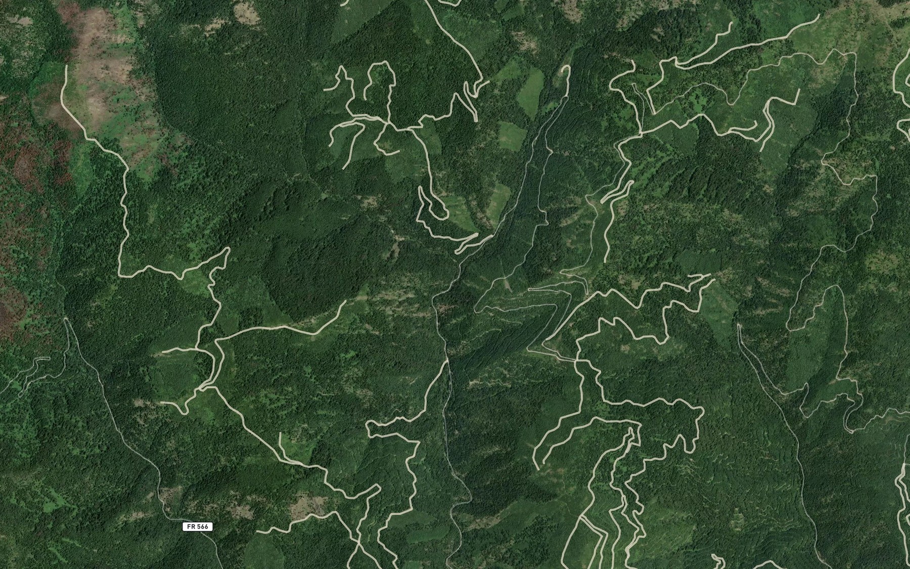 Satellite map of the West Fork Waw'aalamnime Creek