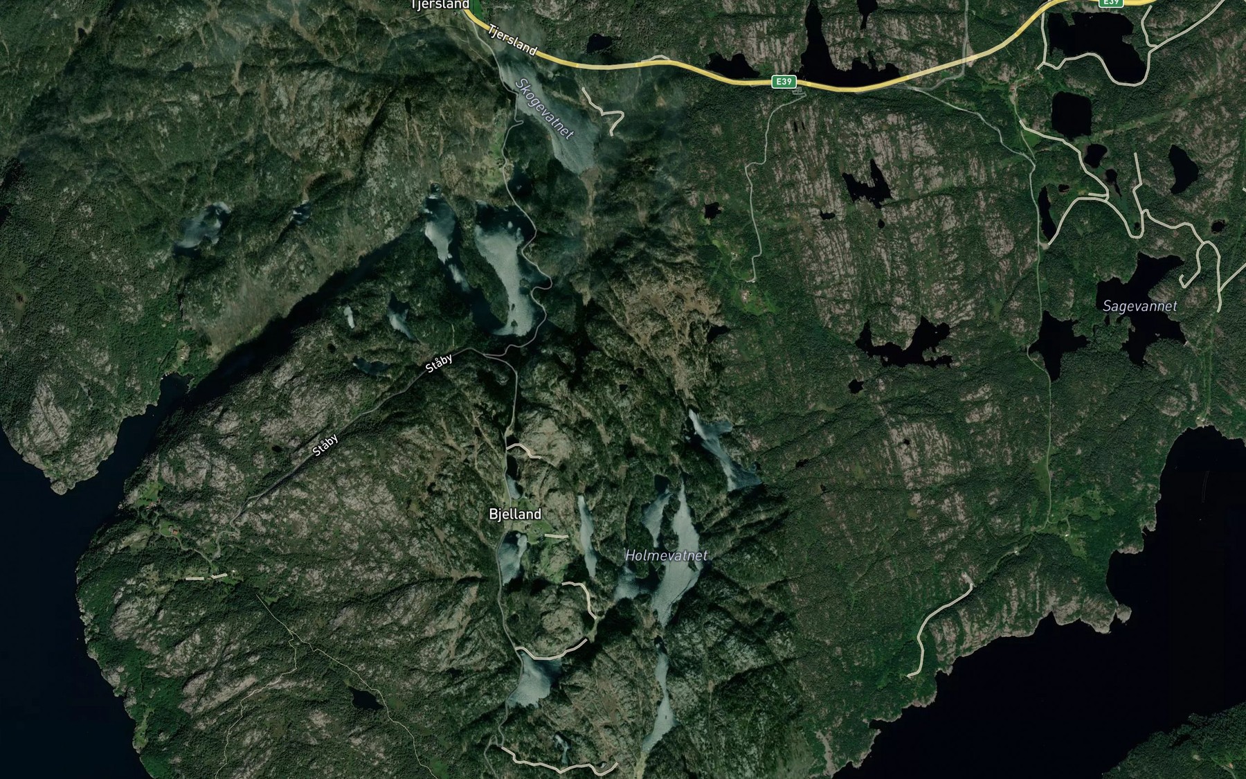 Satellite map of the Ovre Greibastjodn