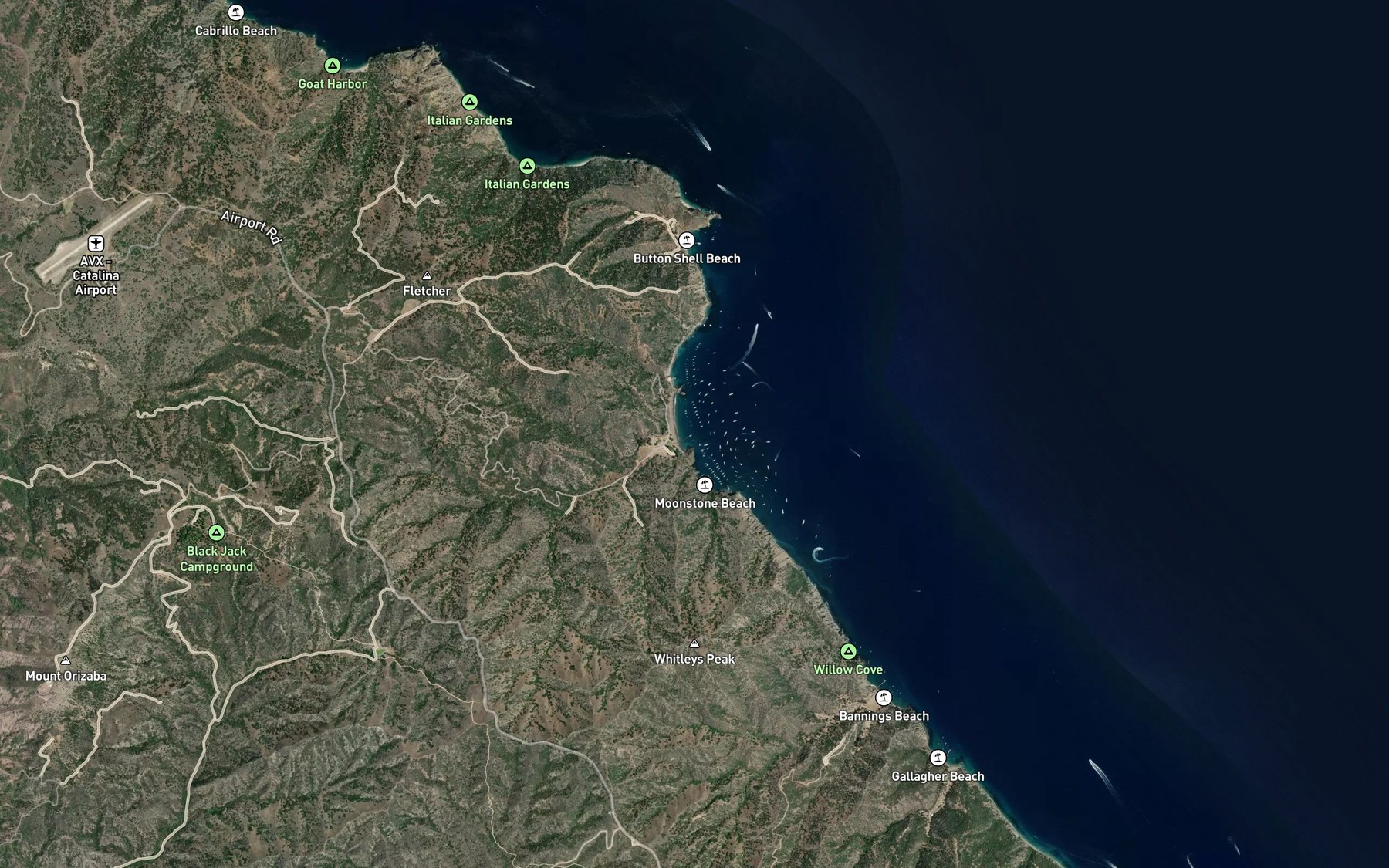 Satellite map of the White Cove