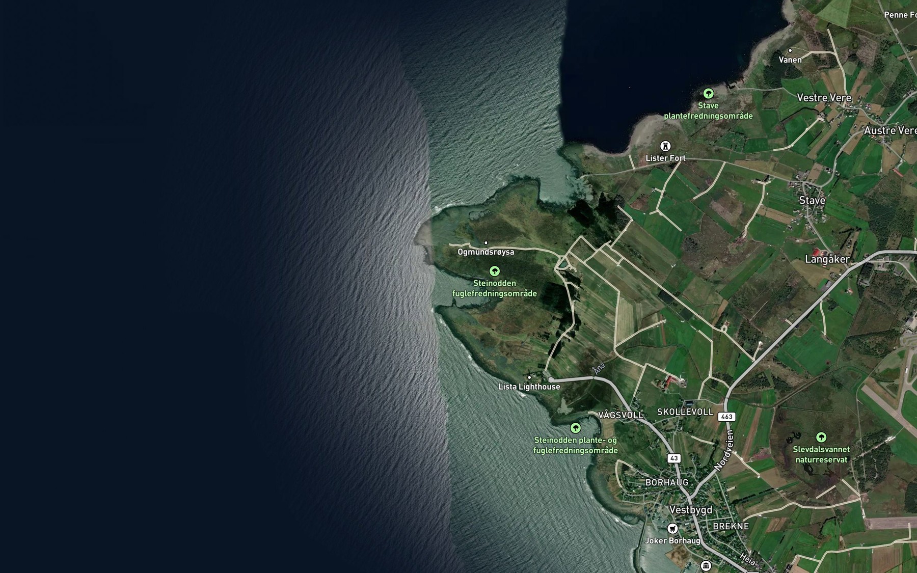 Satellite map of the Sevika