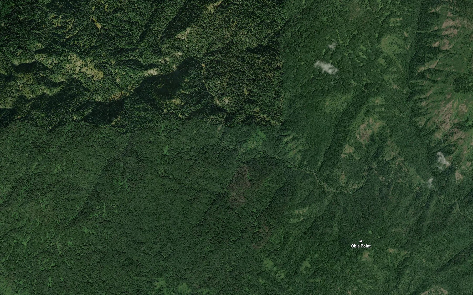 Satellite map of the Bowl Creek