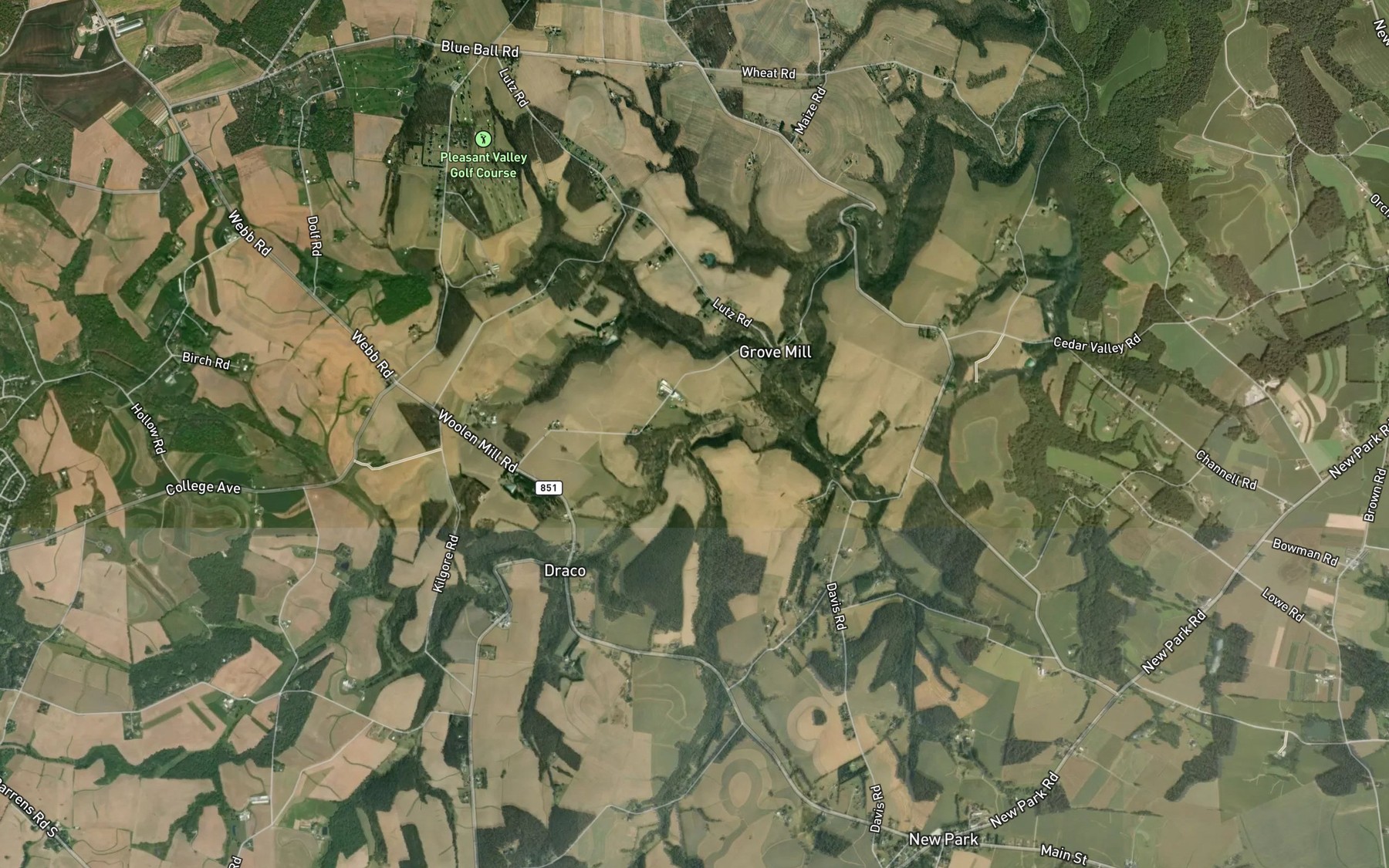 Satellite map of the Leibs Creek