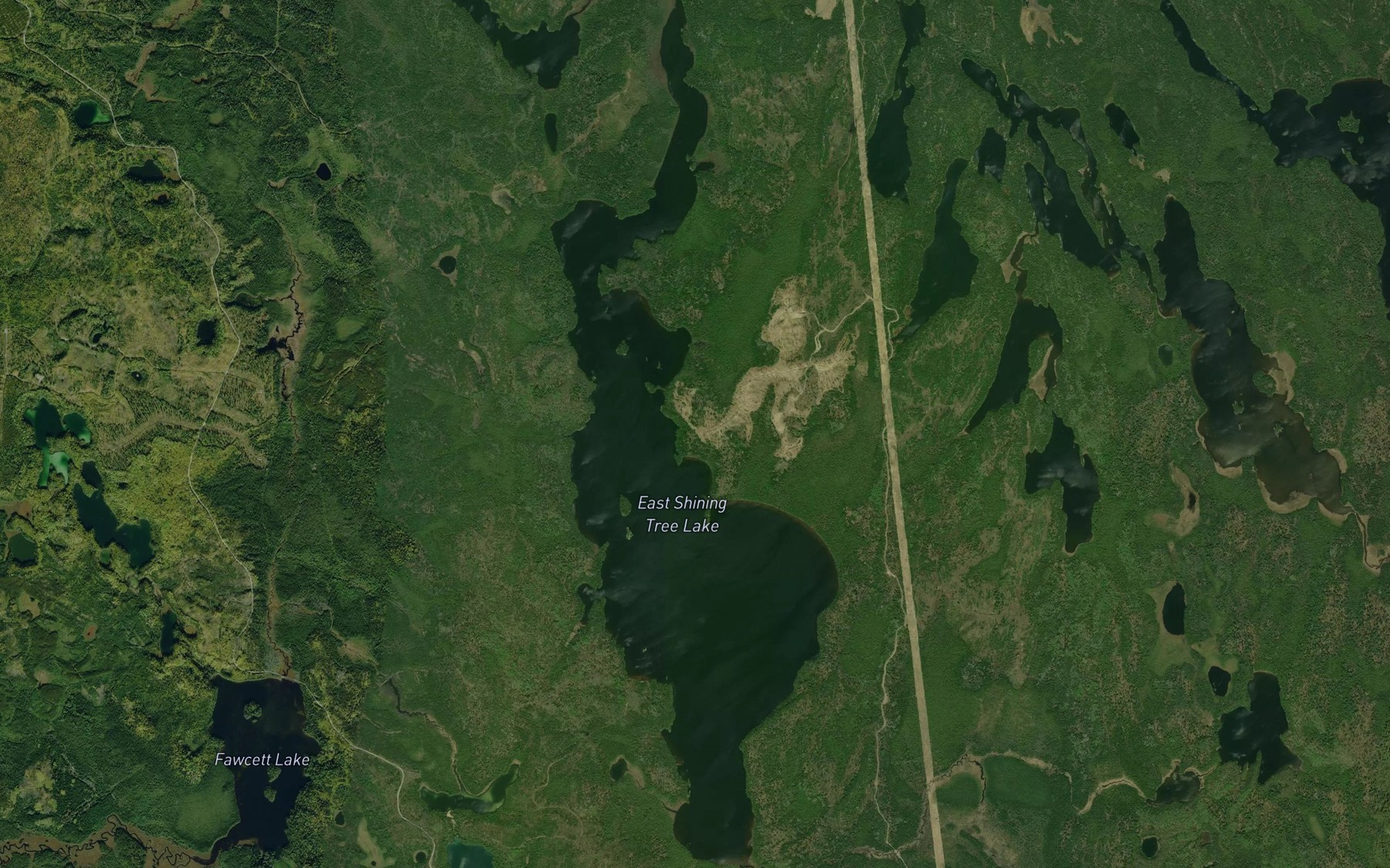Satellite map of the East Shining Tree Lake