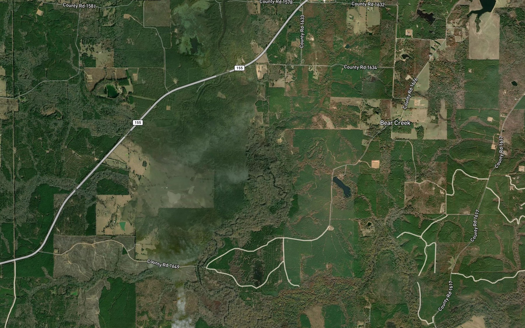 Satellite map of the Blue Branch