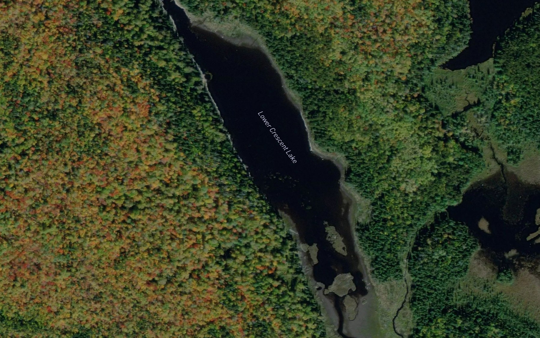 Satellite map of the Lower Crescent Lake