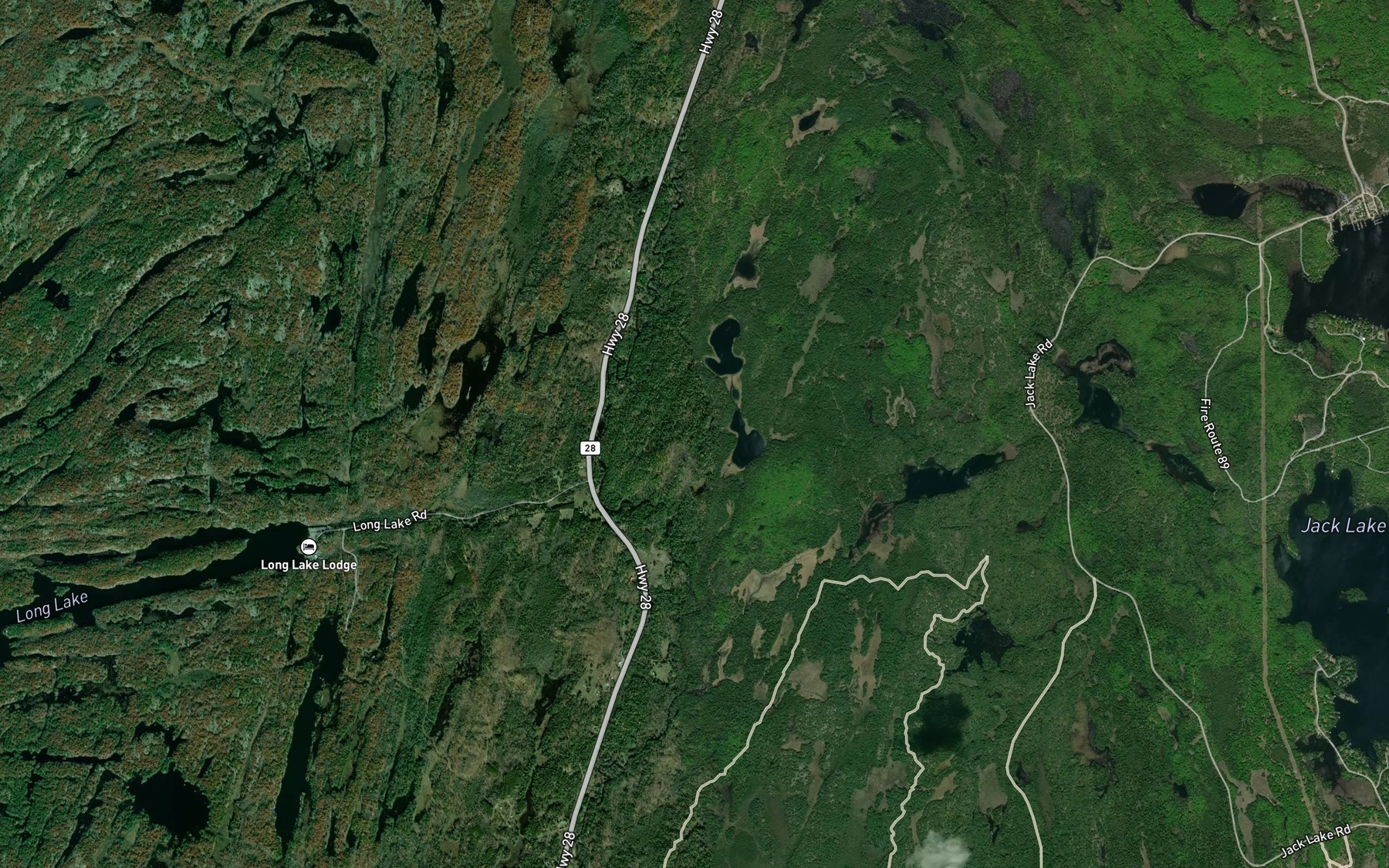Satellite map of the Golborne Lakes