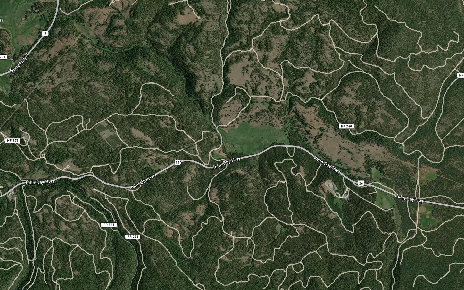 Satellite map of the Little Phipps Creek
