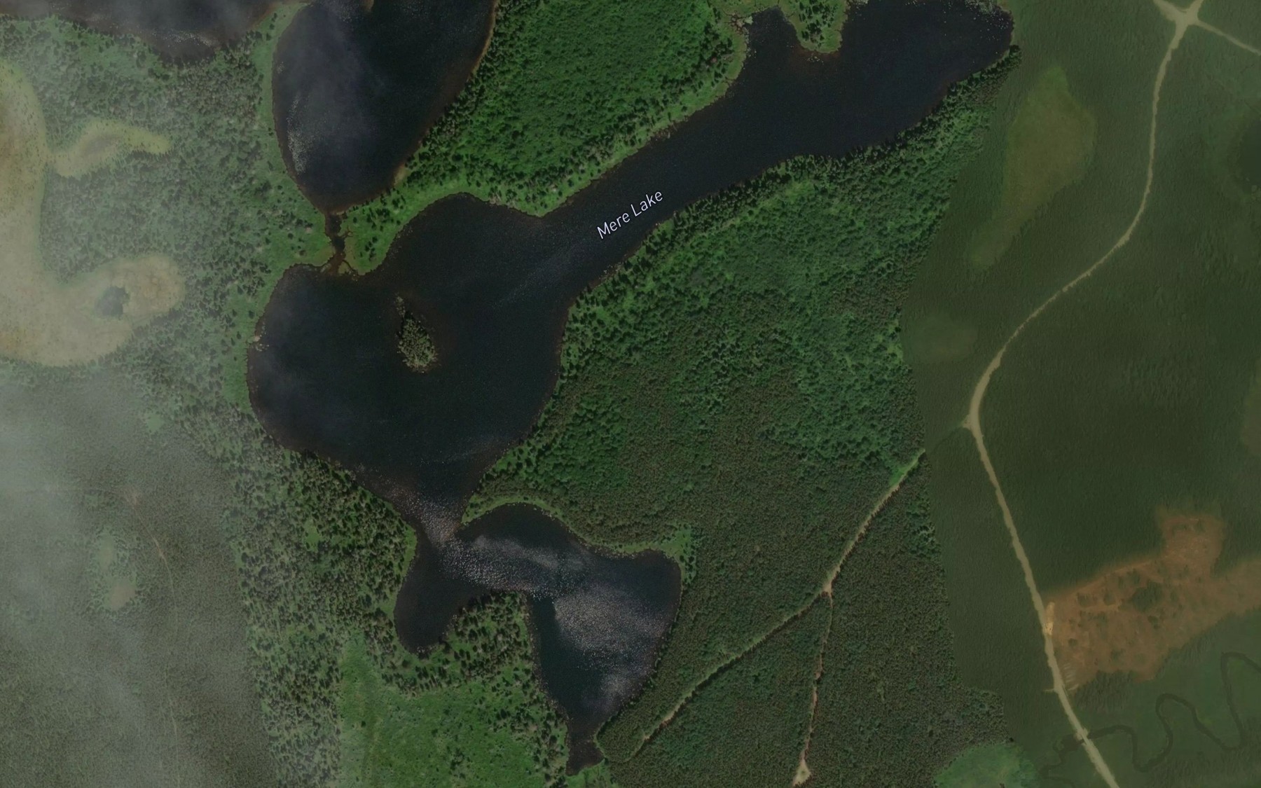 Satellite map of the Mere Lake