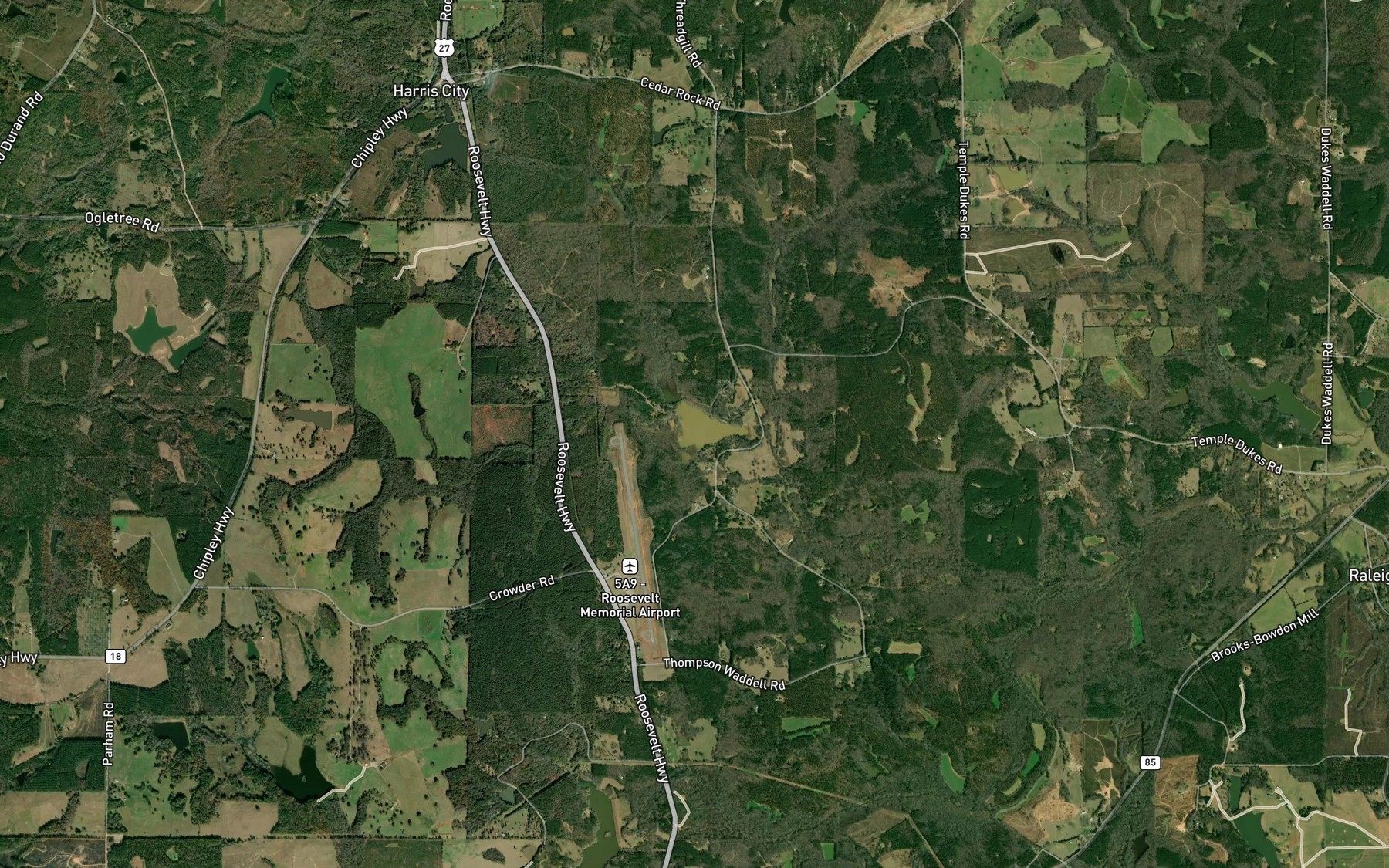 Satellite map of the Handco Branch