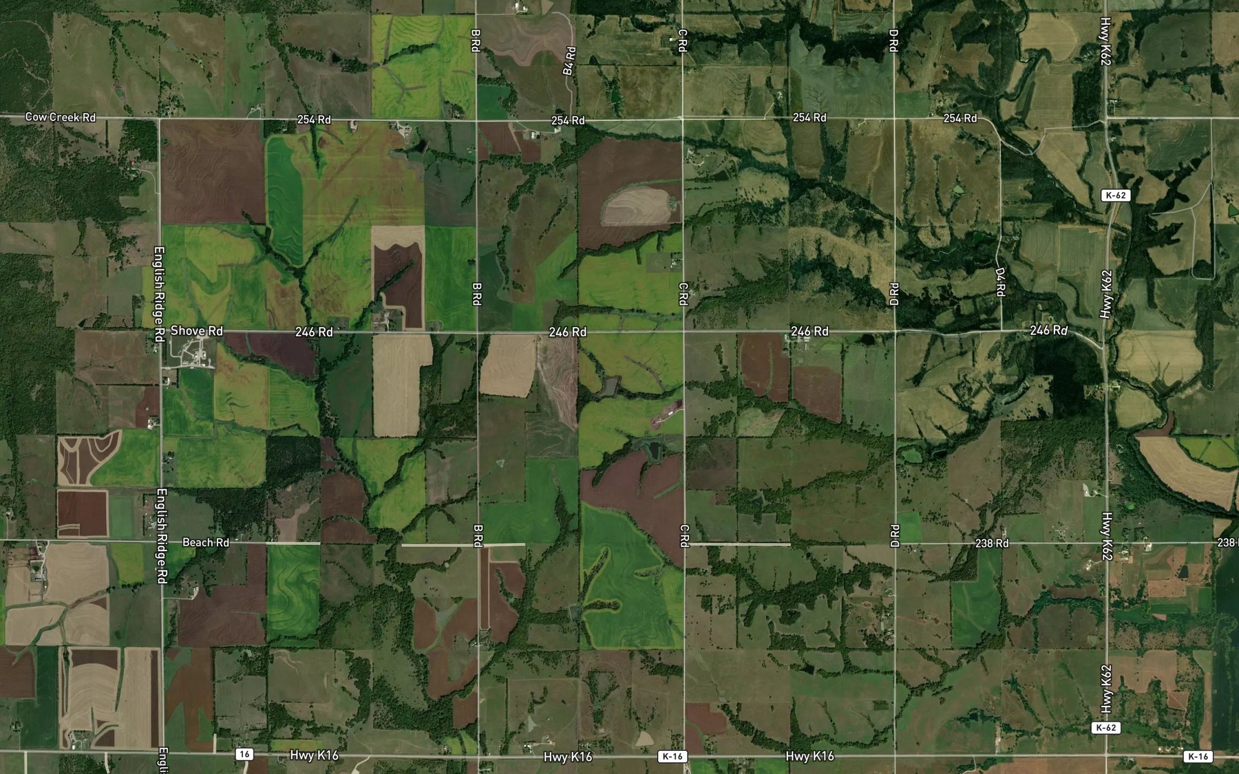Satellite map of the Riley Lakes
