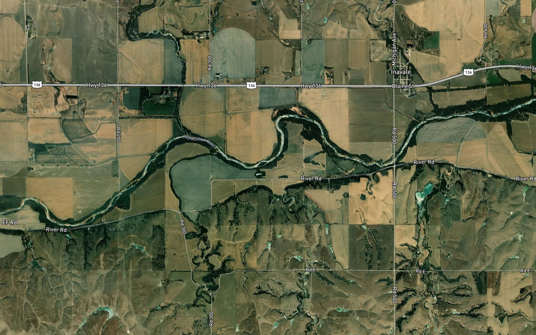 Satellite map of the Dry Creek
