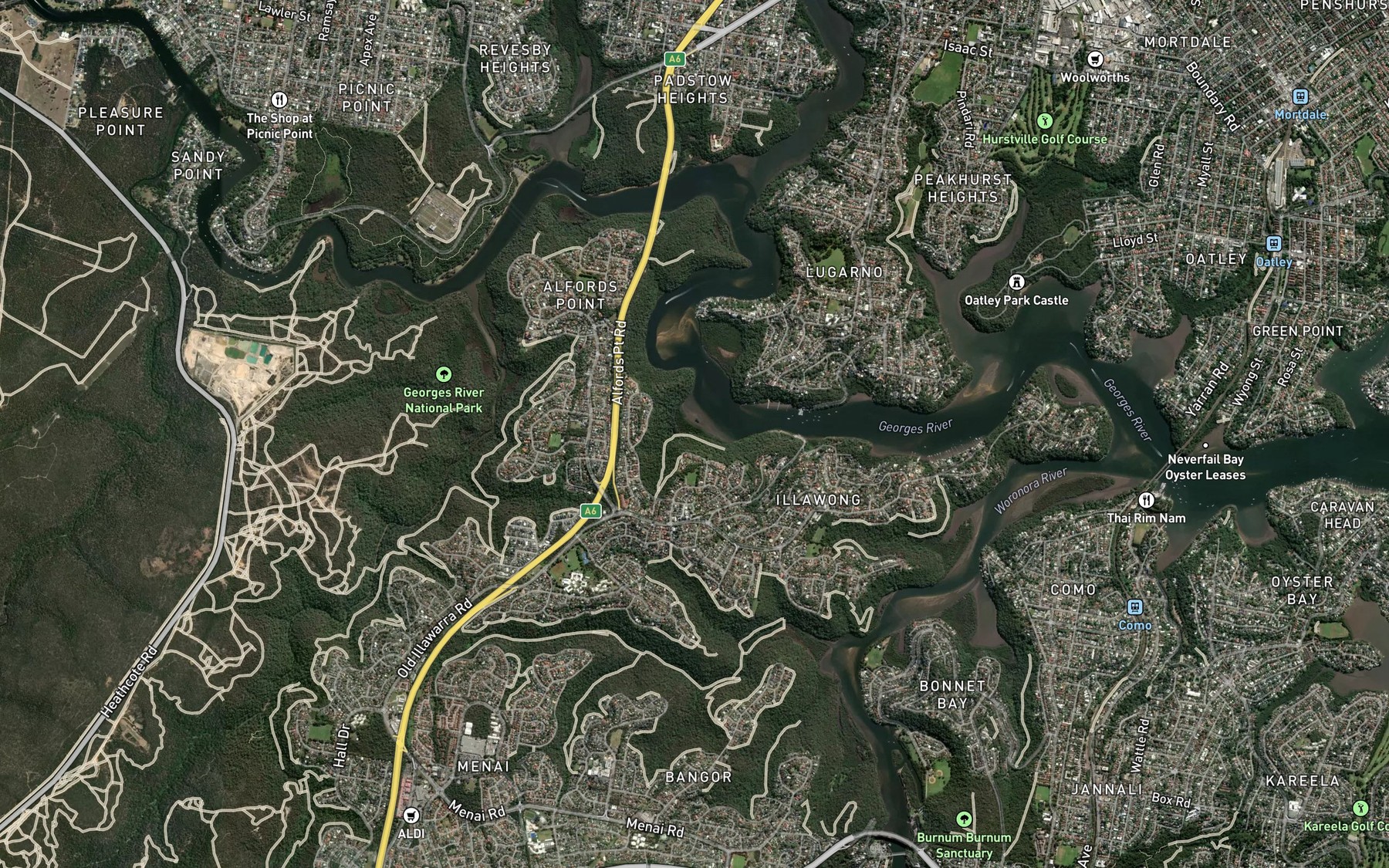 Satellite map of the Little Moon Bay
