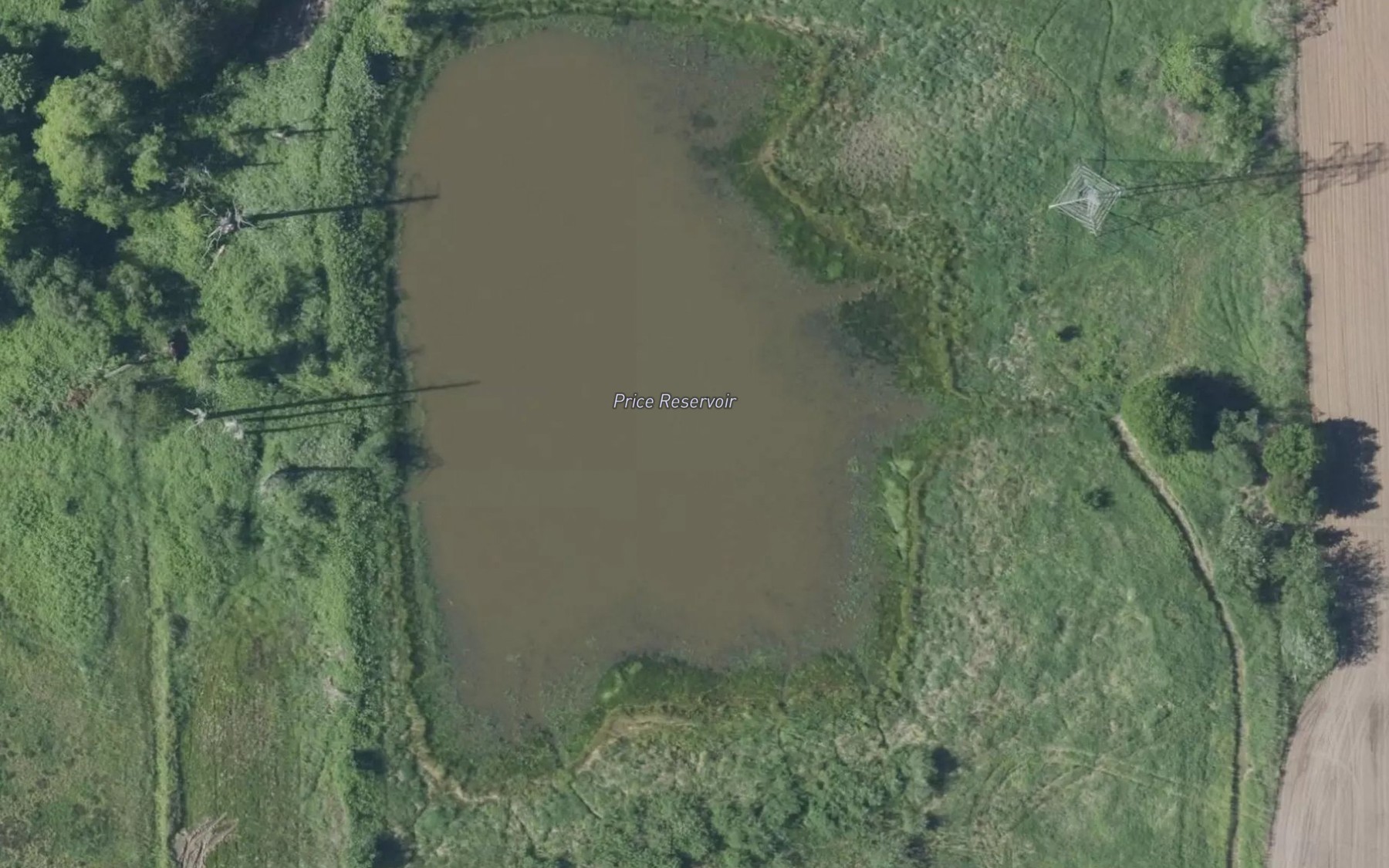 Satellite map of the Price Reservoir