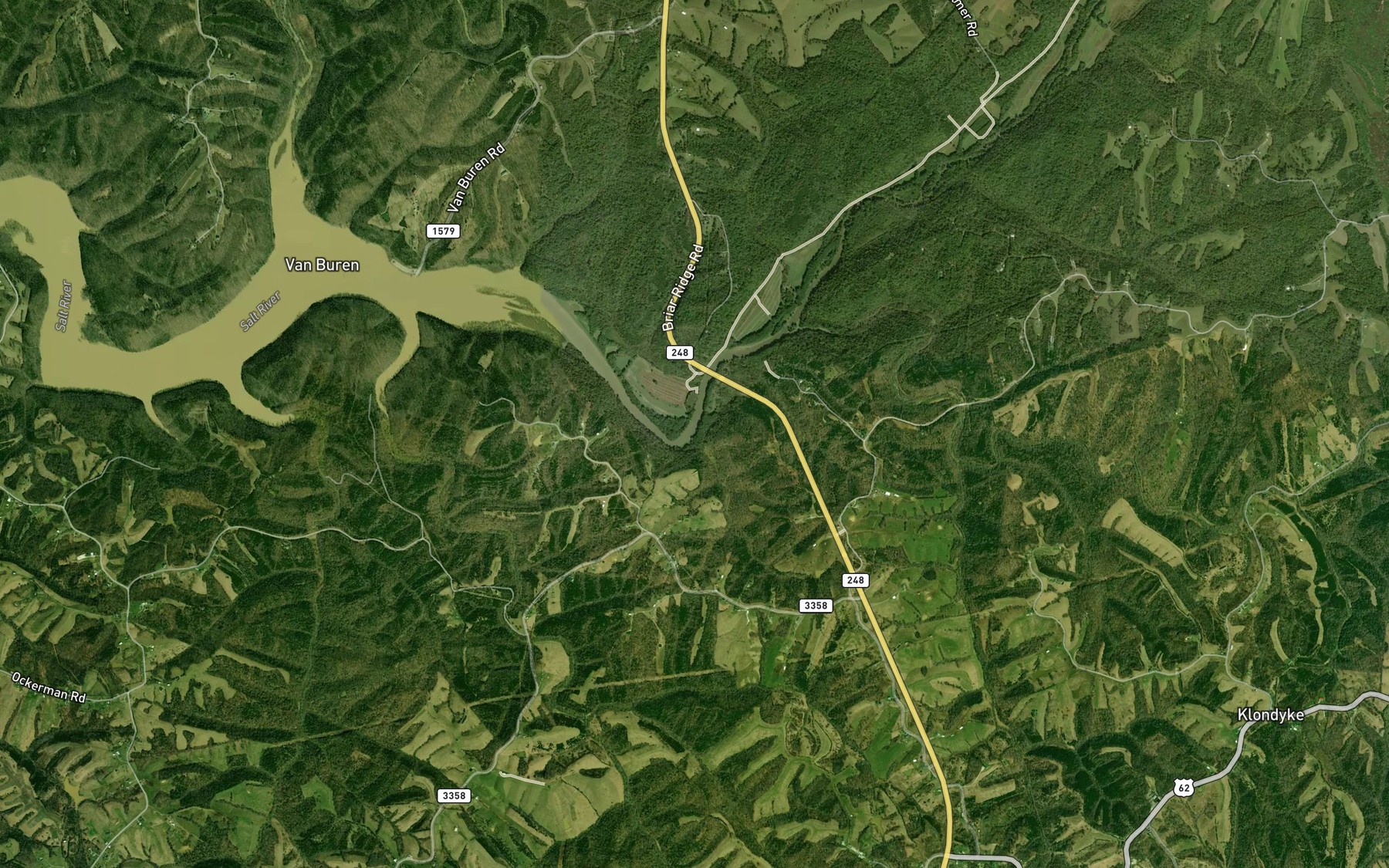 Satellite map of the Short Creek