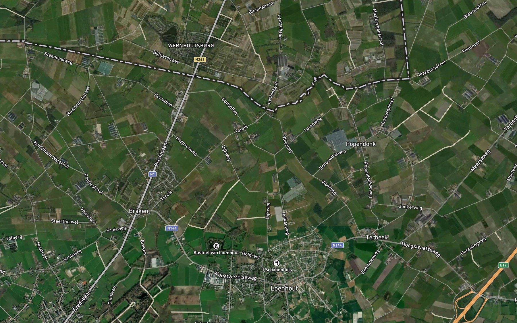 Satellite map of the Grote Aa