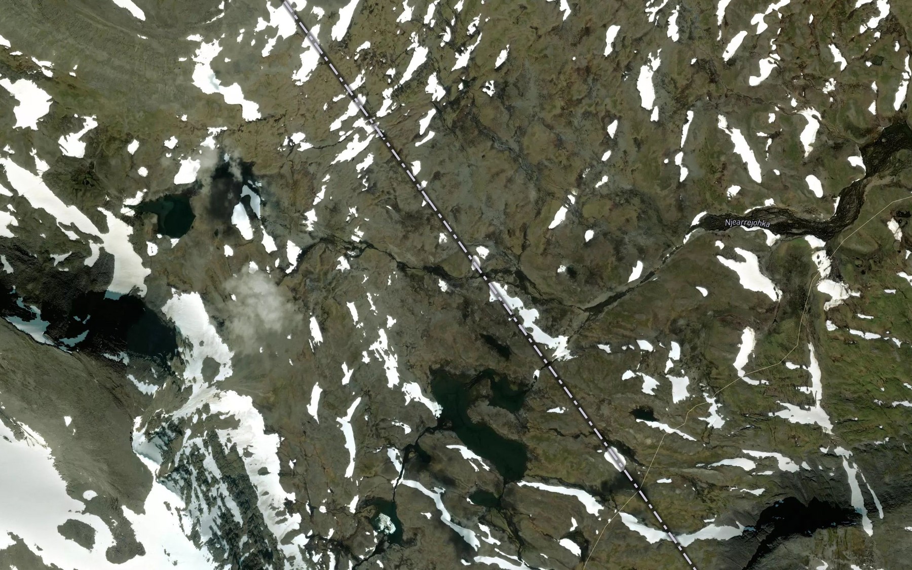 Satellite map of the Njearrecazajohka