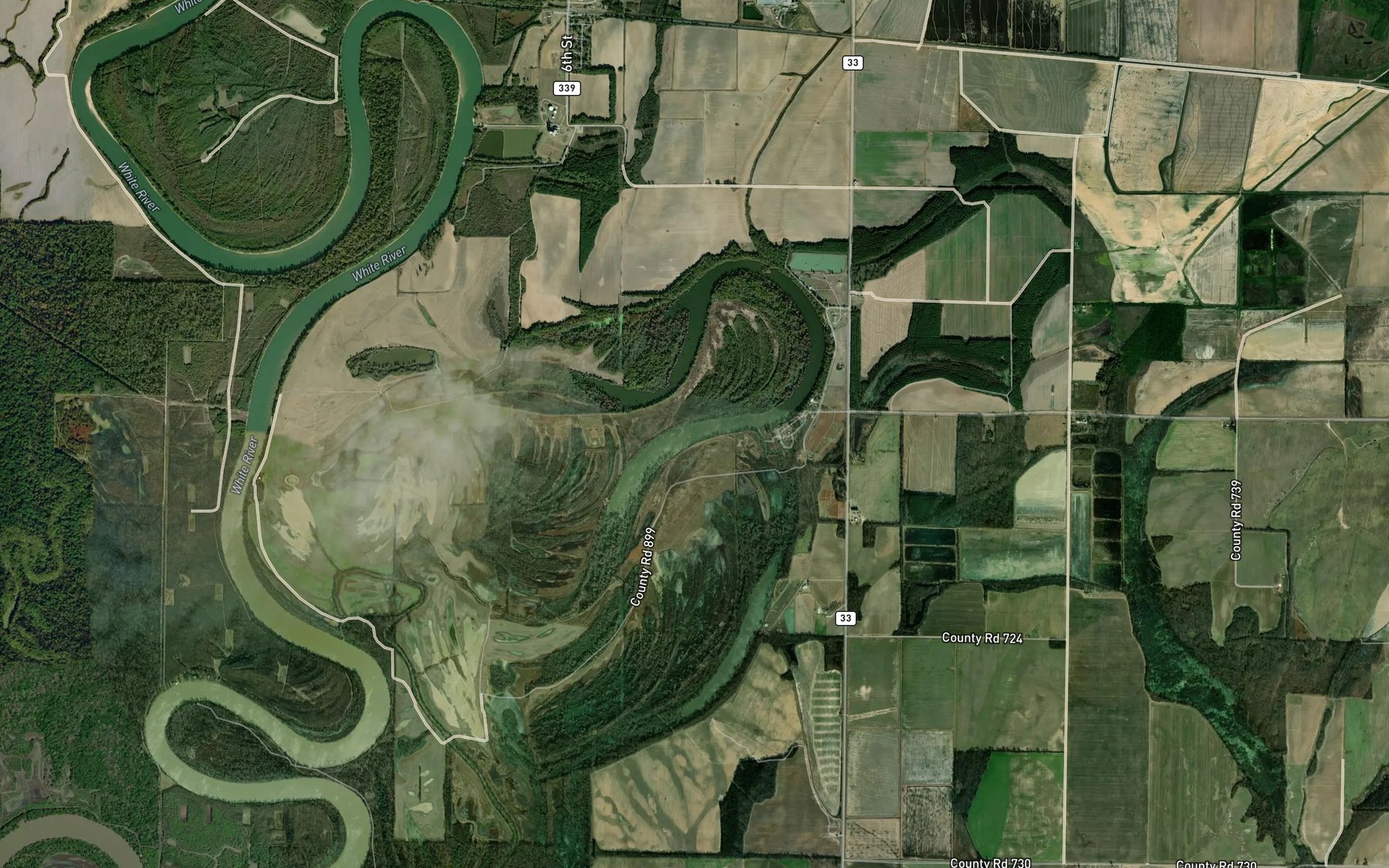 Satellite map of the Horseshoe Lake