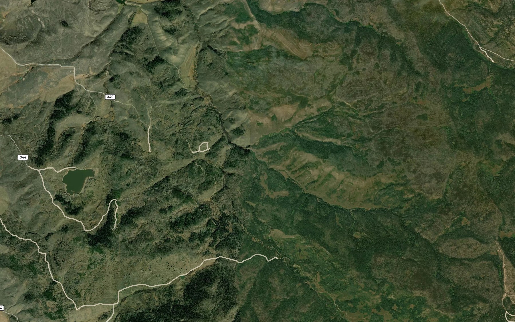 Satellite map of the Kelly Creek