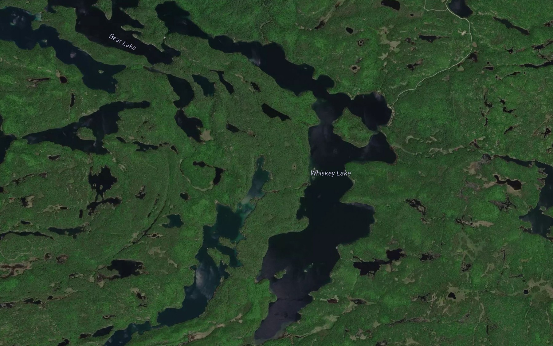 Satellite map of the Whiskey Lake
