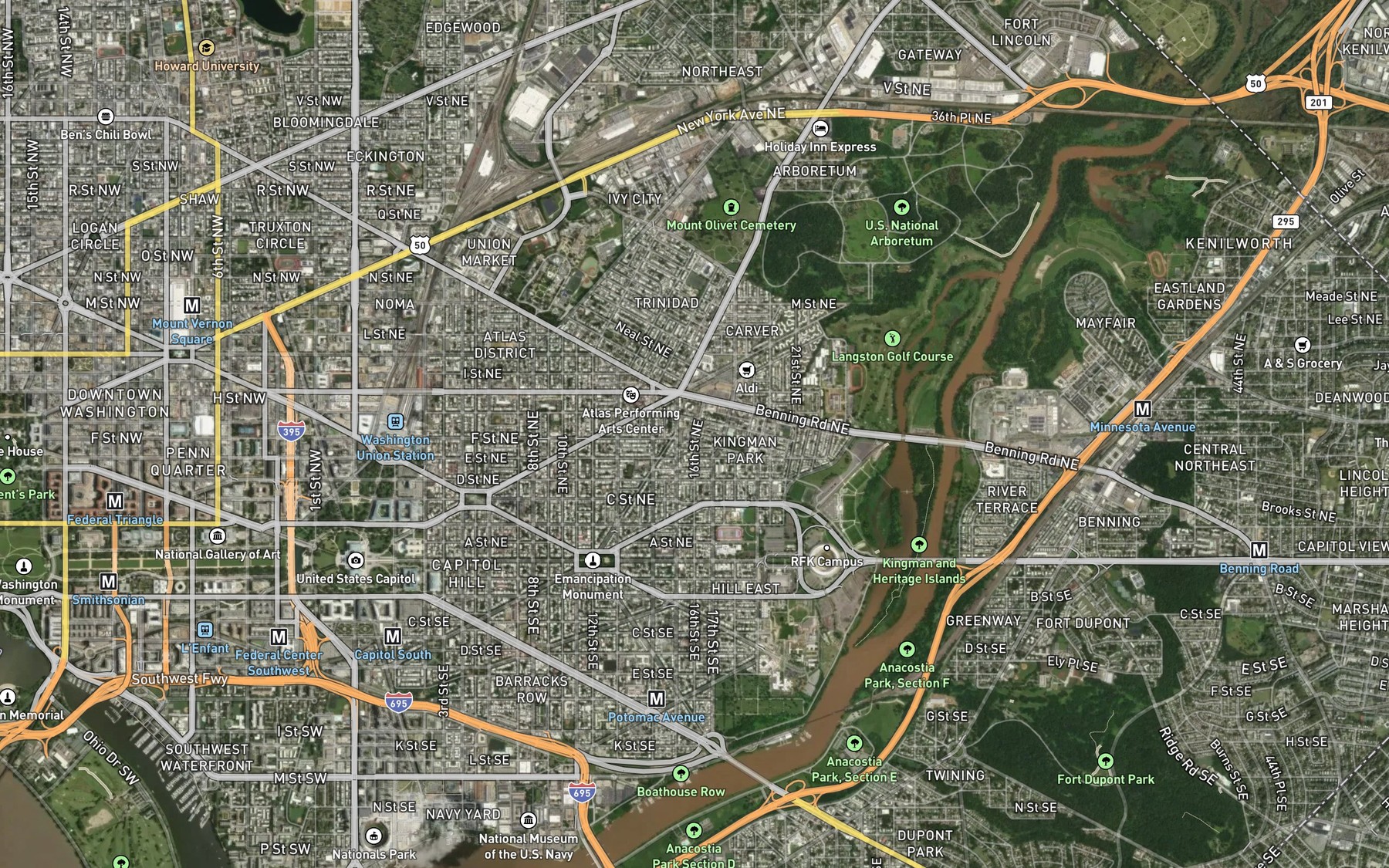 Satellite map of the Gibsons Spring (historical)