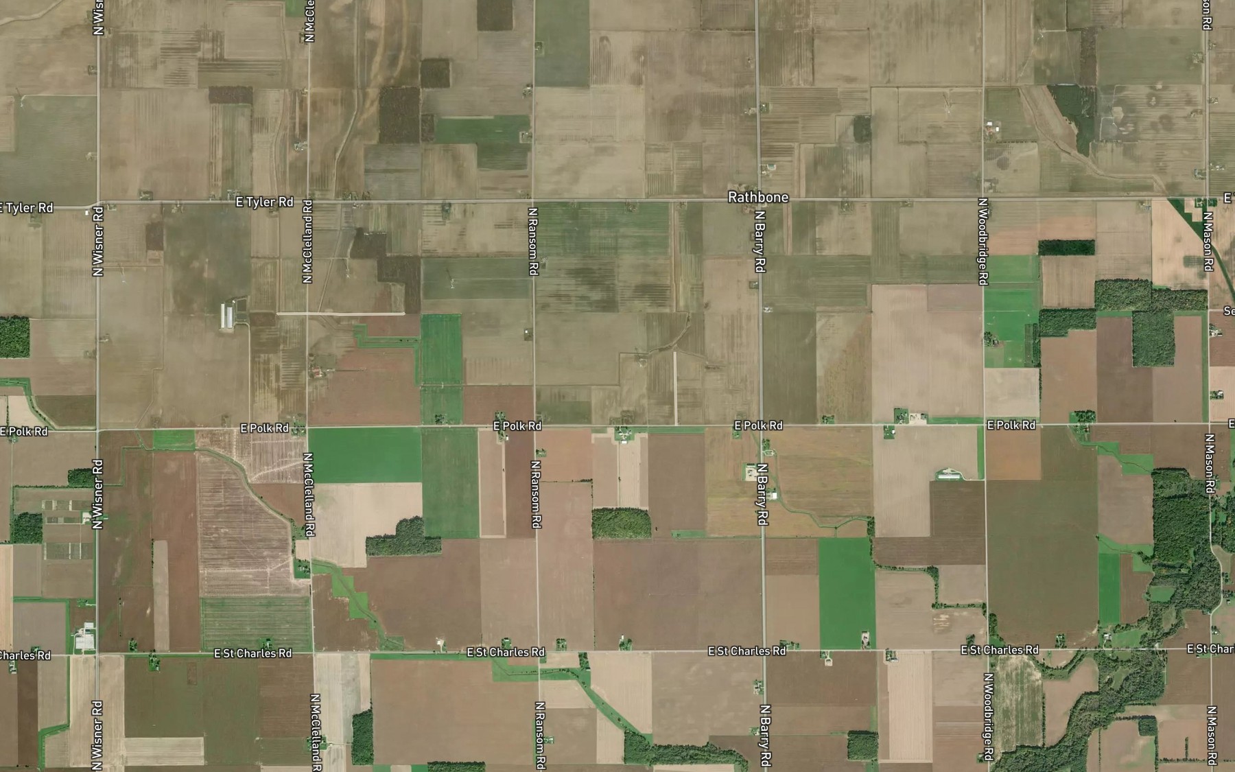 Satellite map of the Huckleberry Drain