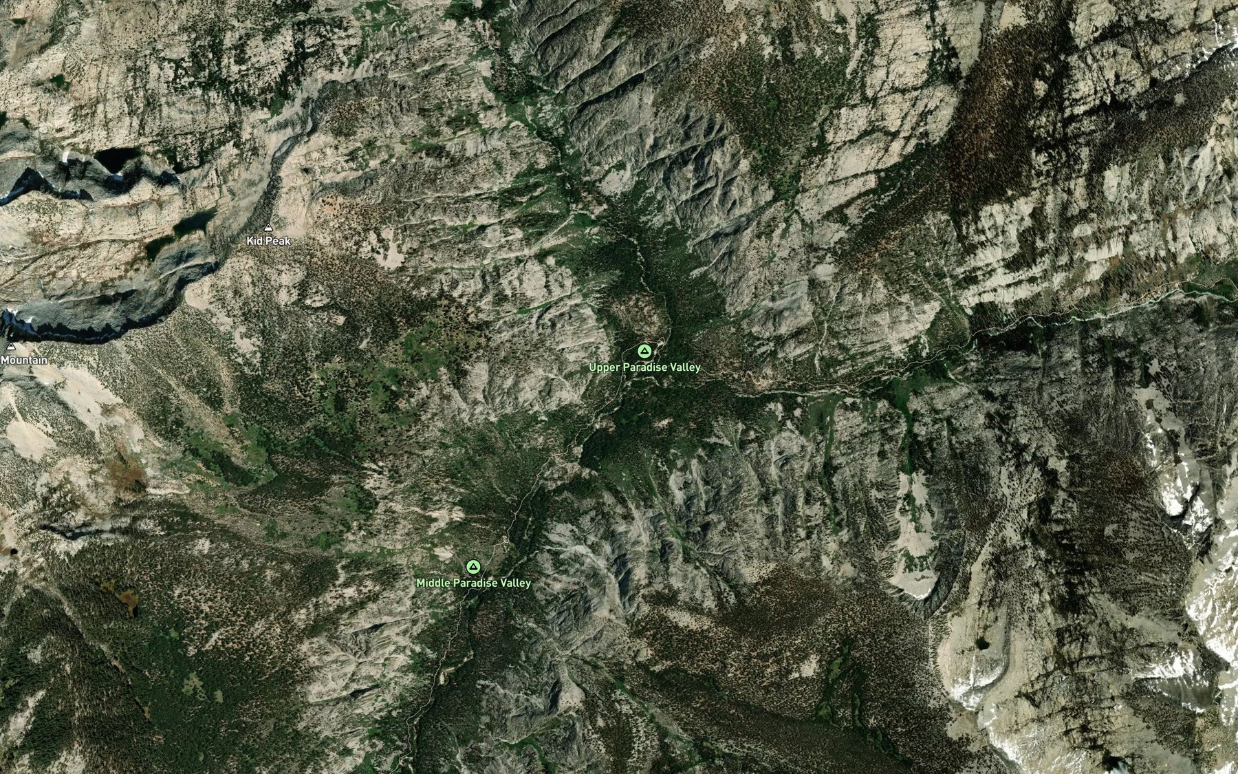 Satellite map of the Woods Creek